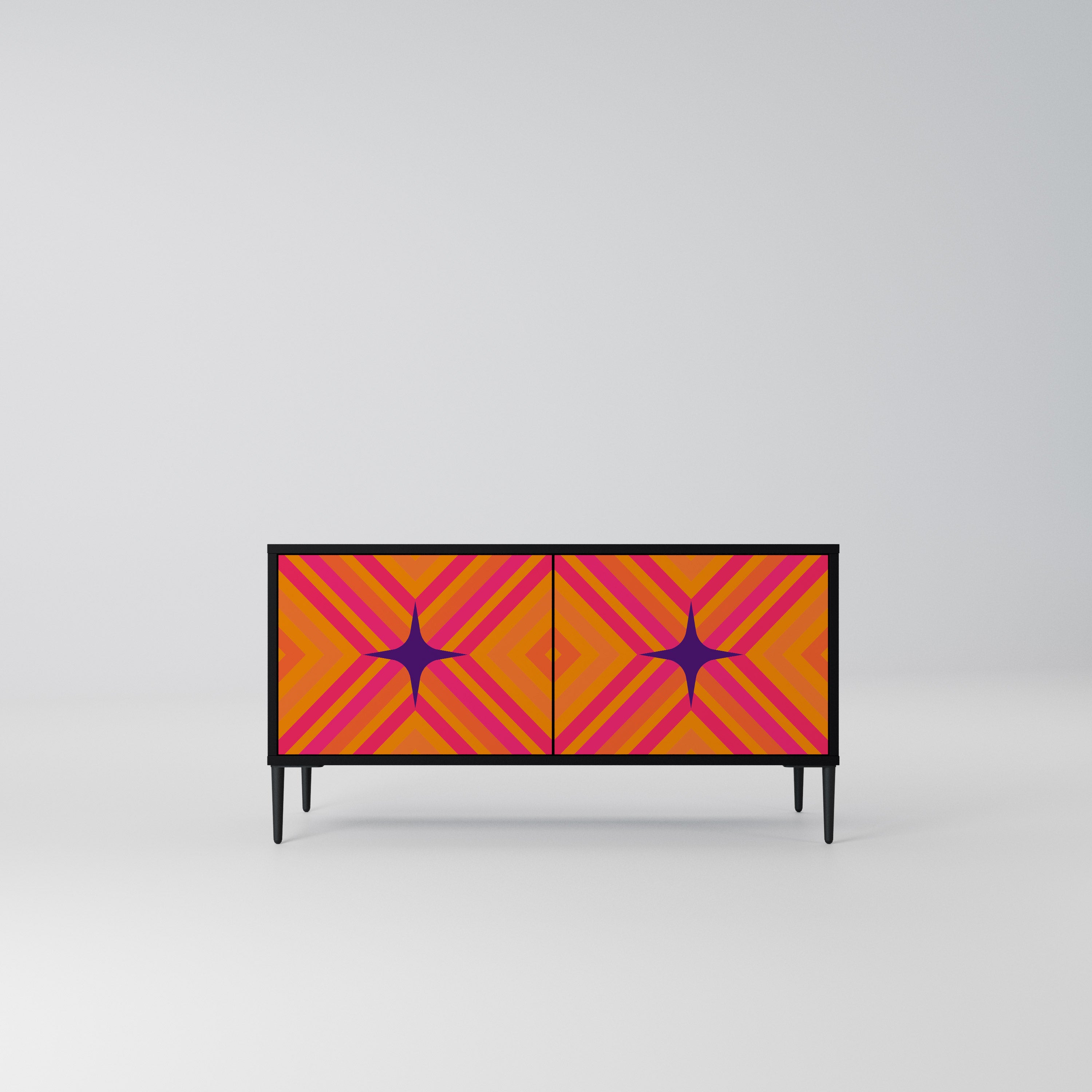GEOMETRIC BRILLIANCE Kompaktowa szafka RTV 2-drzwiowa