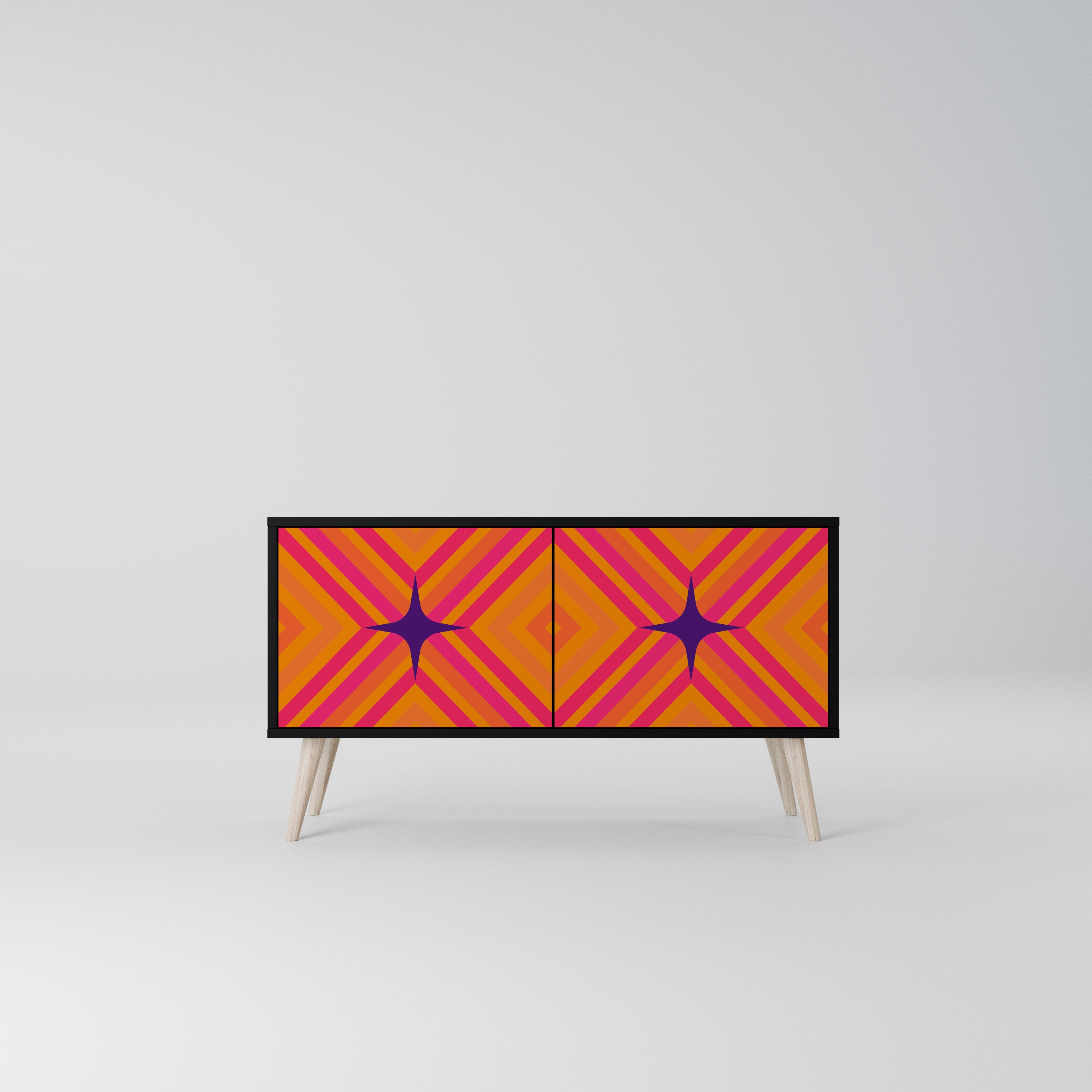 GEOMETRIC BRILLIANCE Kompaktowa szafka RTV 2-drzwiowa
