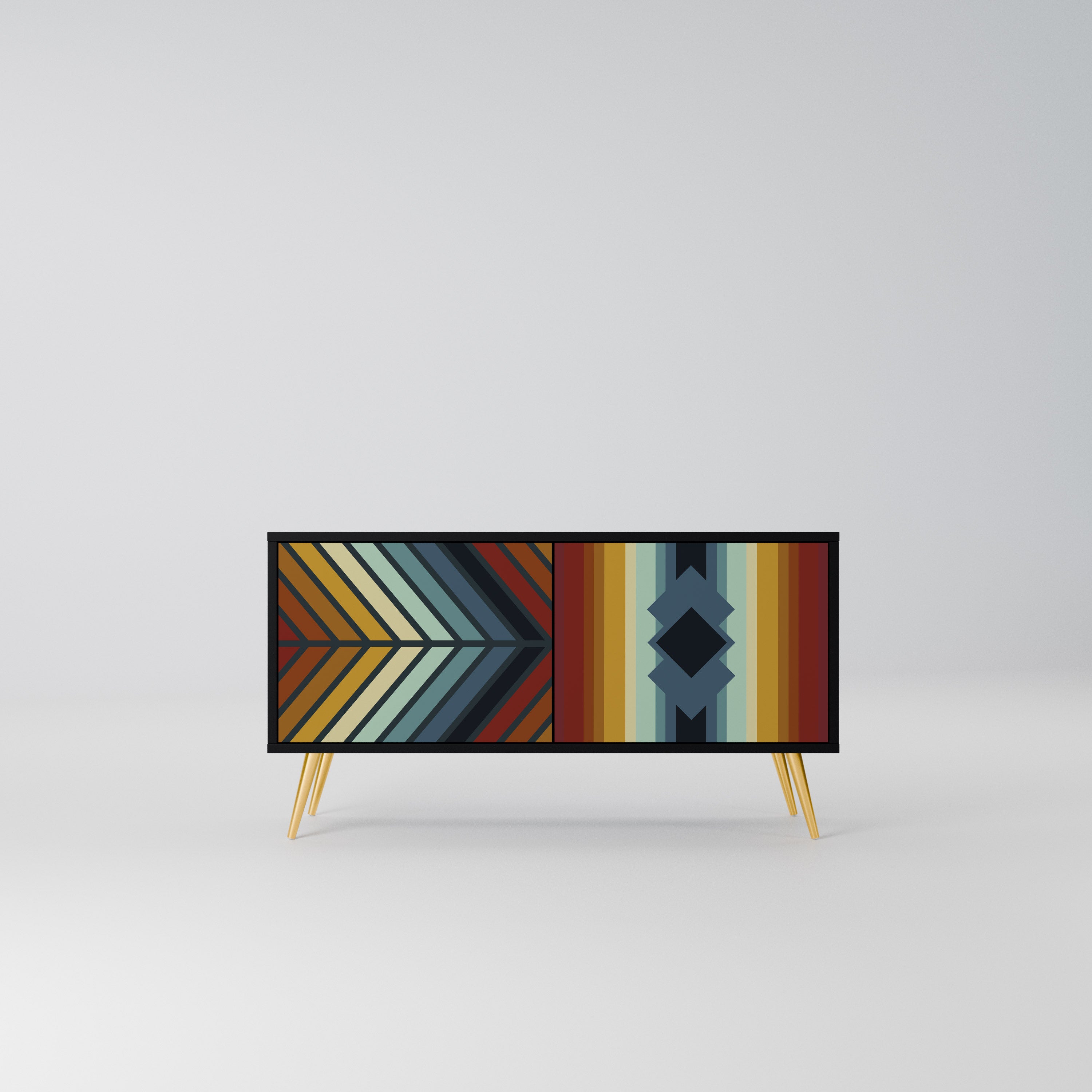 INDIGENOUS ZIGZAG Kompaktowa szafka RTV 2-drzwiowa