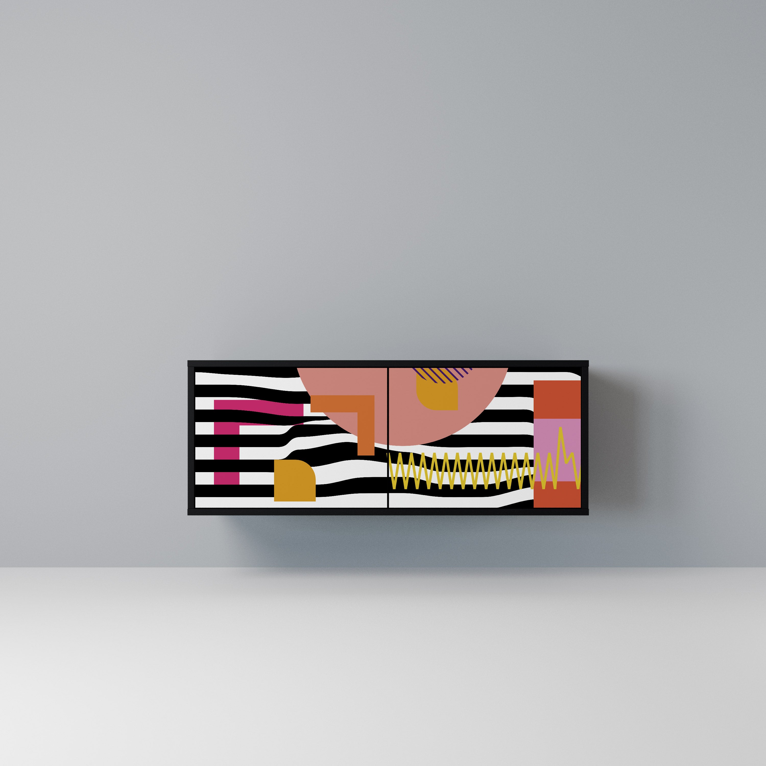 CHROMATIC ABSTRACT Kompaktowa szafka RTV 2-drzwiowa