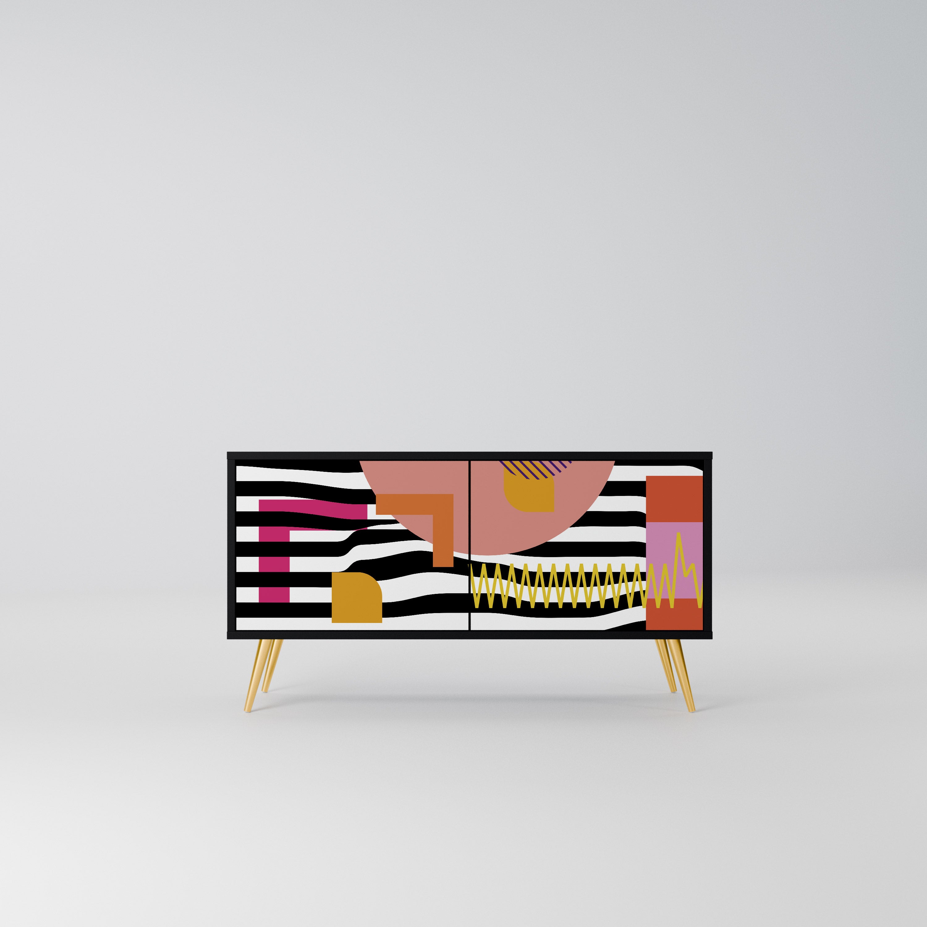 CHROMATIC ABSTRACT Kompaktowa szafka RTV 2-drzwiowa