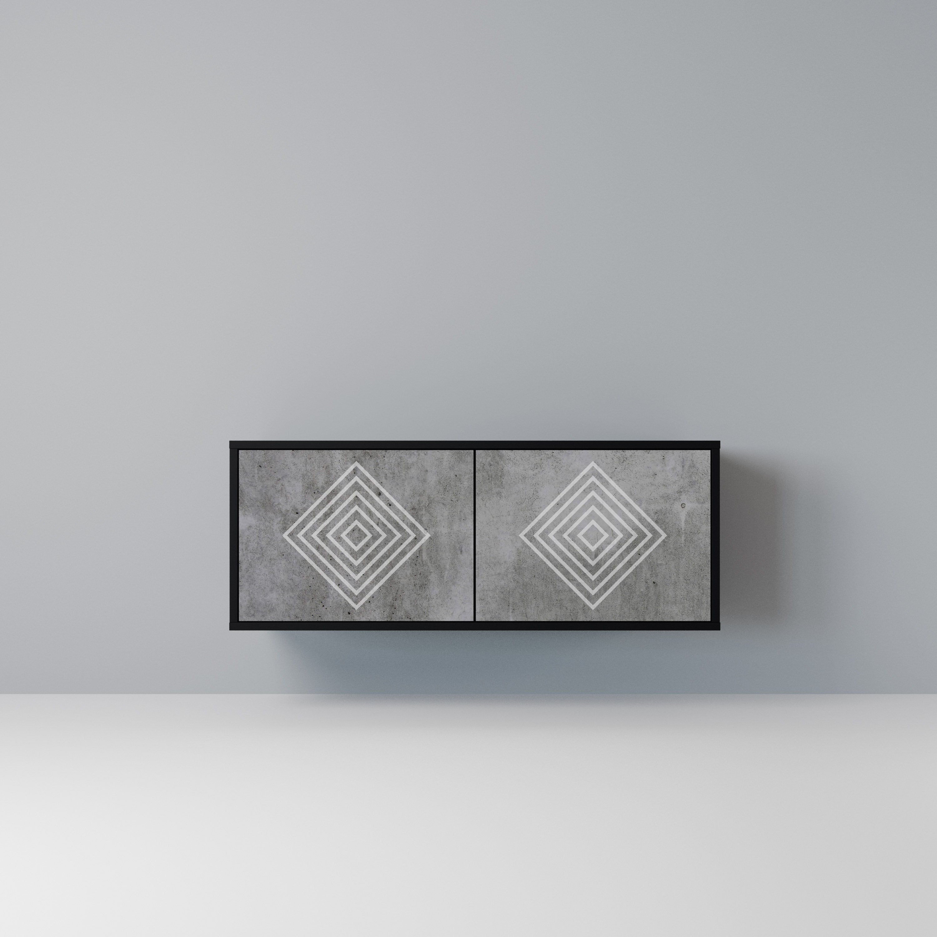 POLYGONAL ARTISTRY Kompaktowa szafka RTV 2-drzwiowa