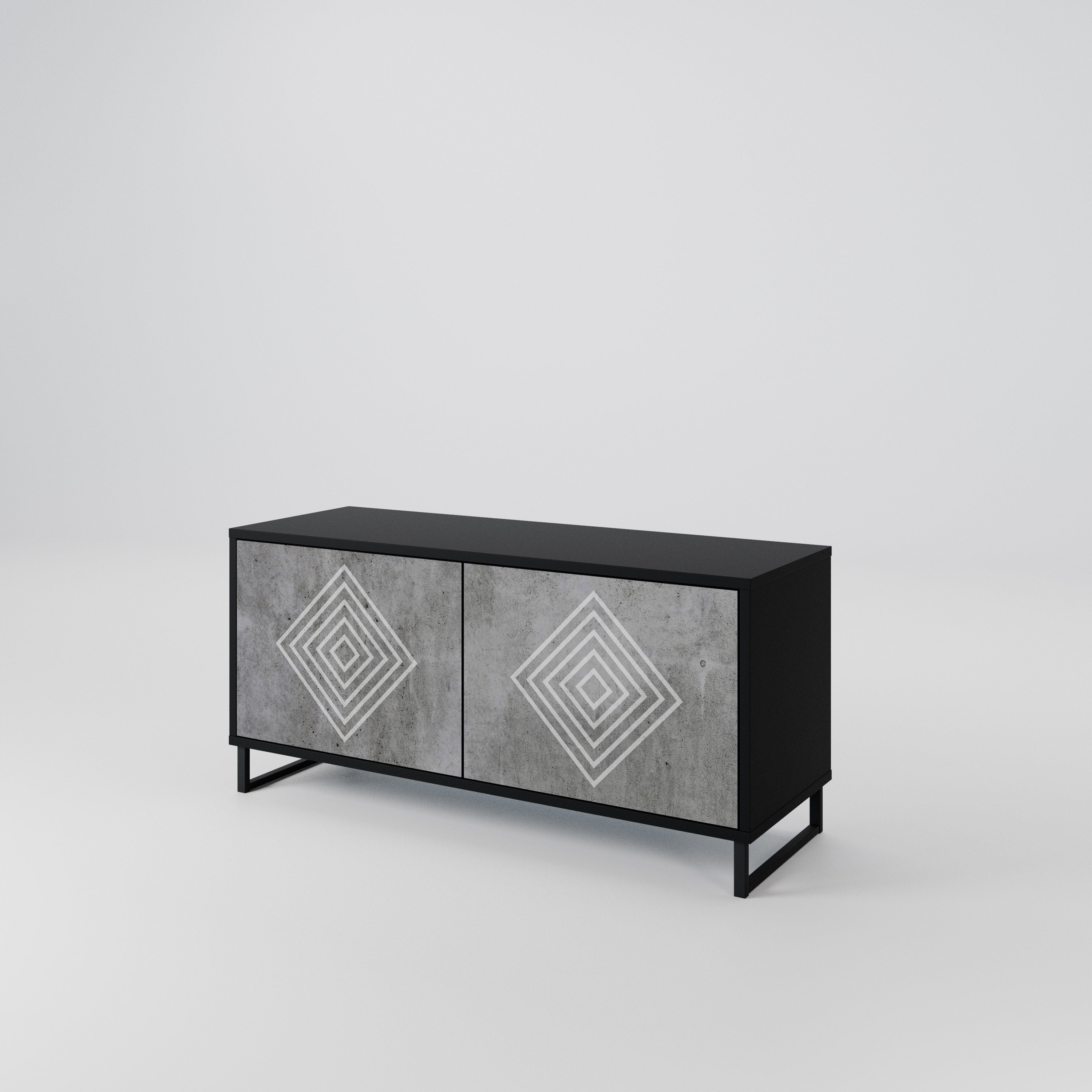 POLYGONAL ARTISTRY Kompaktowa szafka RTV 2-drzwiowa