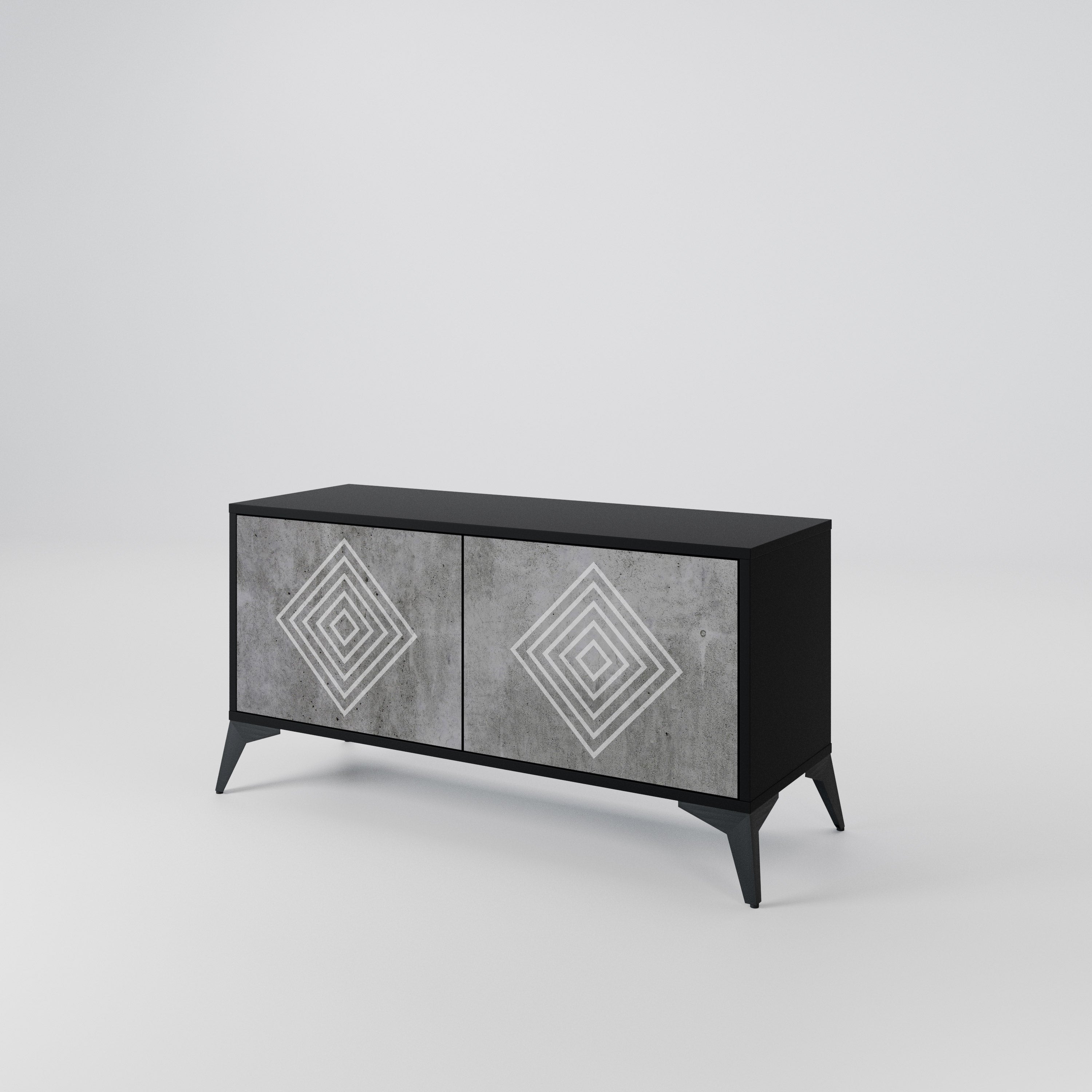 POLYGONAL ARTISTRY Kompaktowa szafka RTV 2-drzwiowa