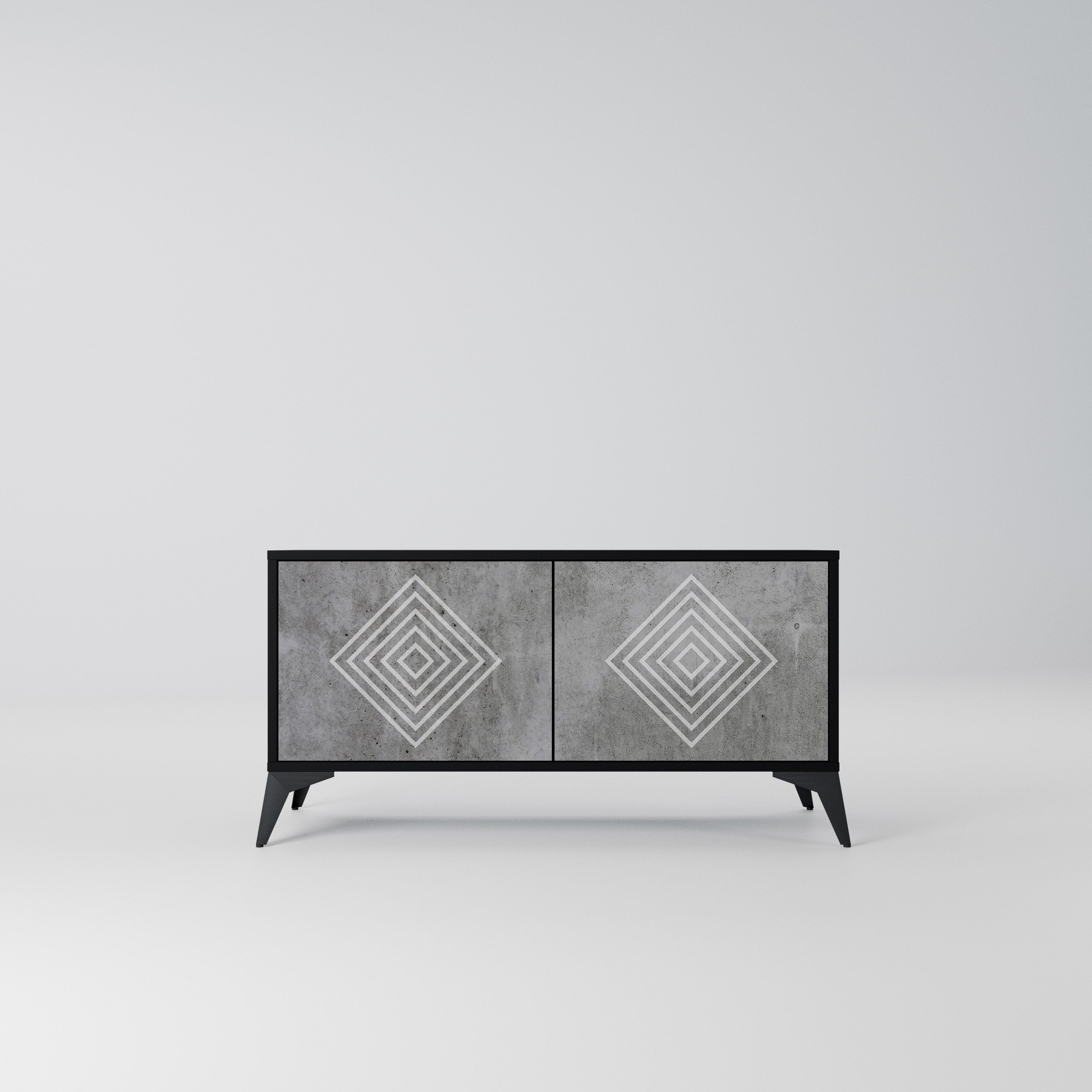 POLYGONAL ARTISTRY Kompaktowa szafka RTV 2-drzwiowa