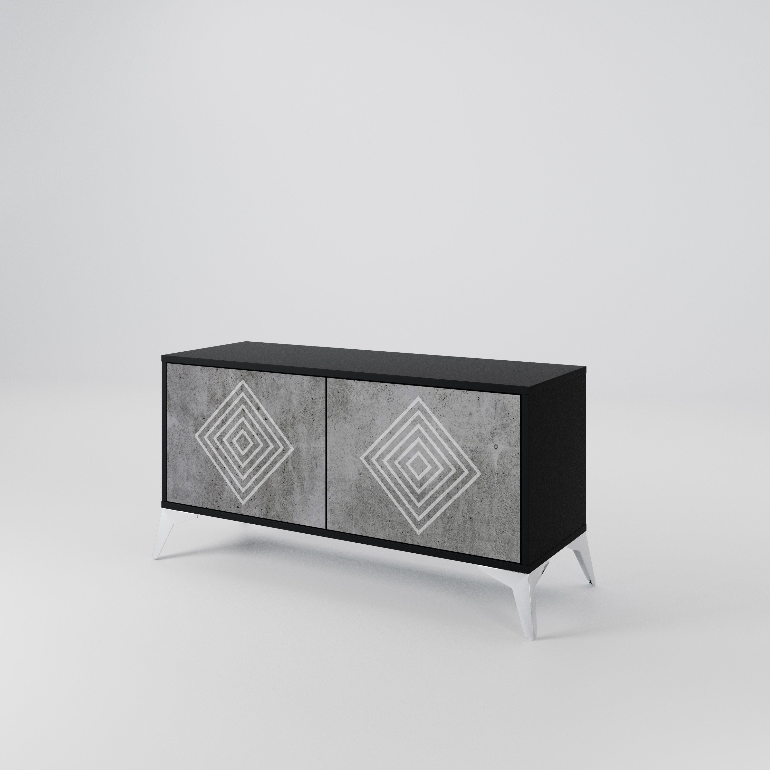 POLYGONAL ARTISTRY Kompaktowa szafka RTV 2-drzwiowa