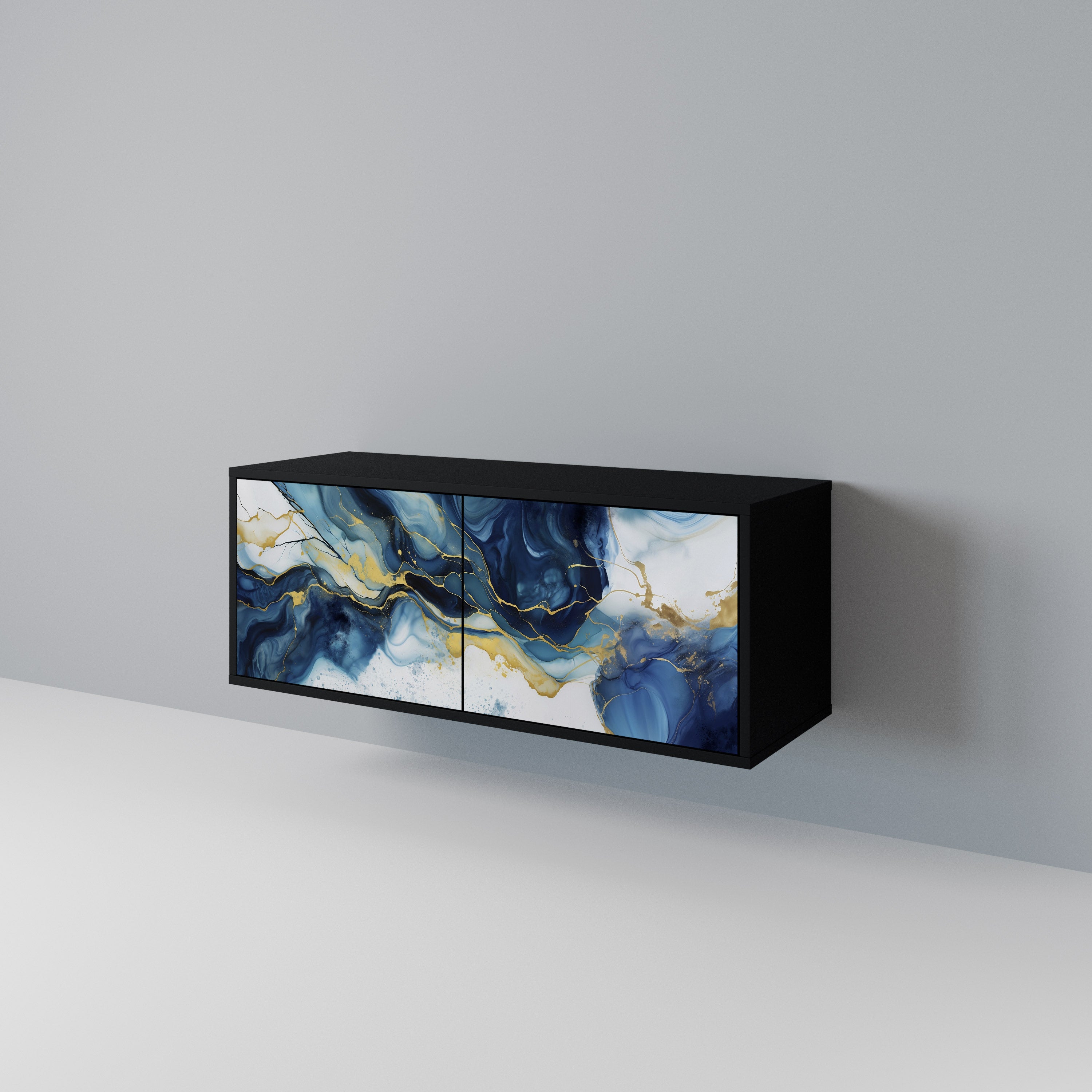 INKY MARBLE Kompaktowa szafka RTV 2-drzwiowa