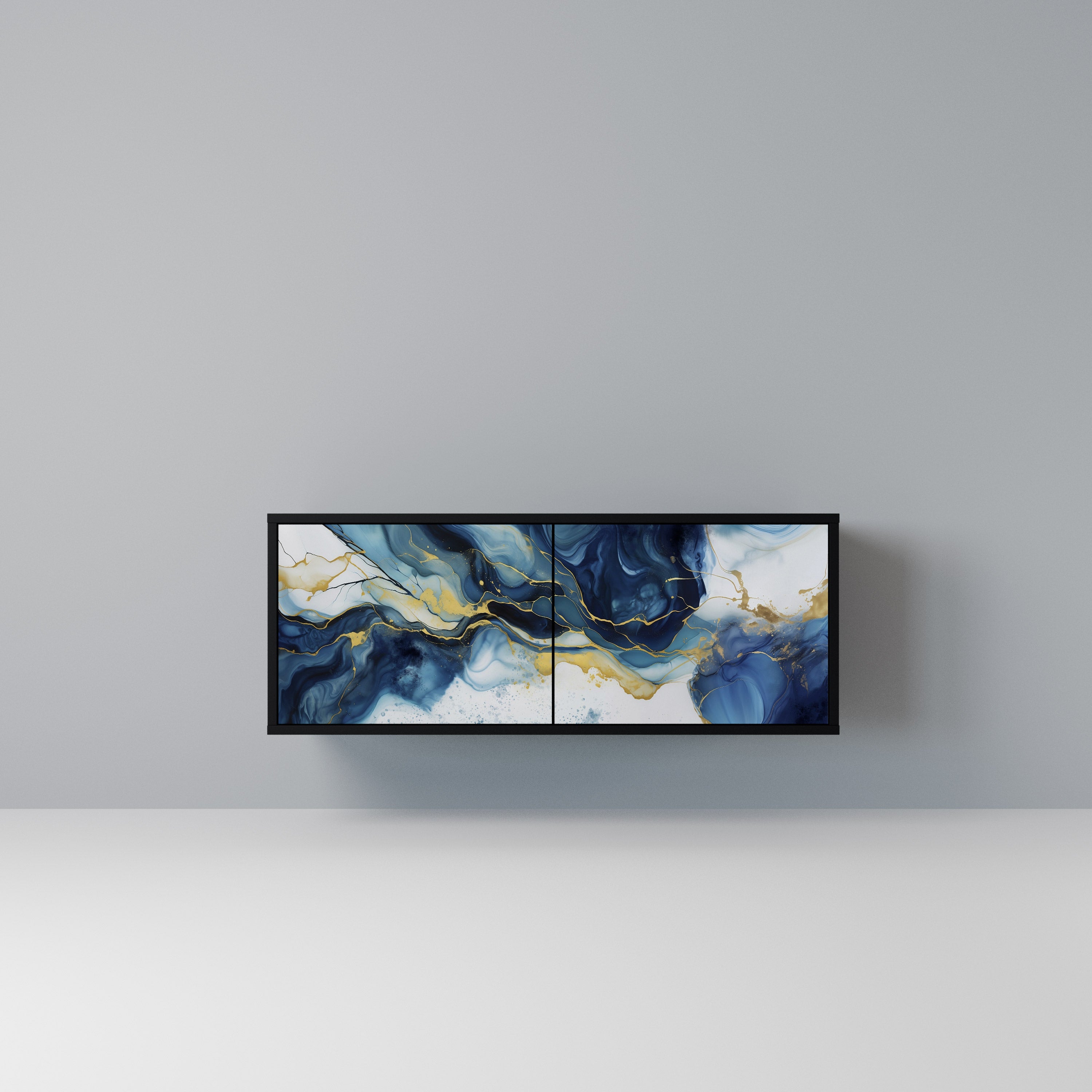 INKY MARBLE Kompaktowa szafka RTV 2-drzwiowa
