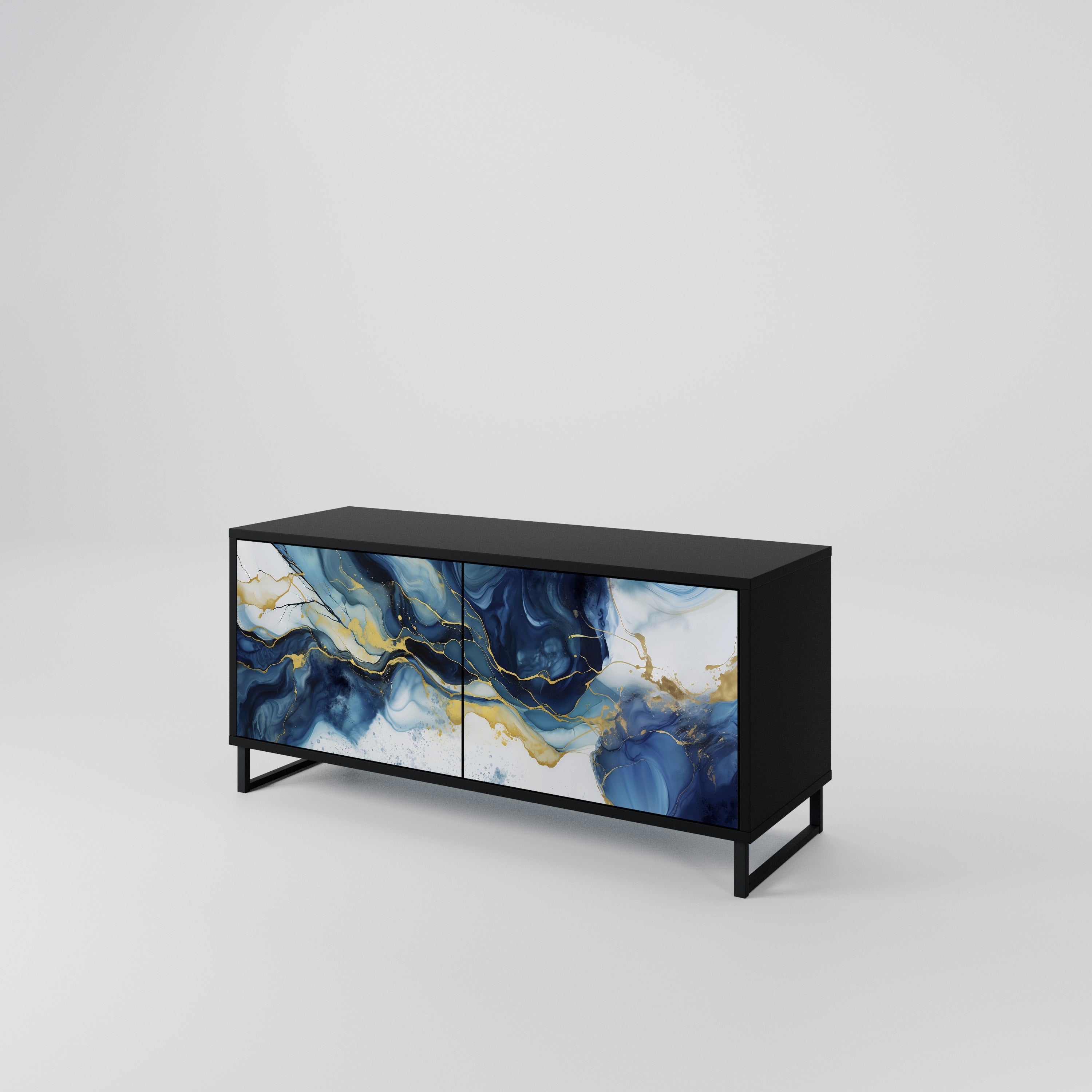 INKY MARBLE Kompaktowa szafka RTV 2-drzwiowa