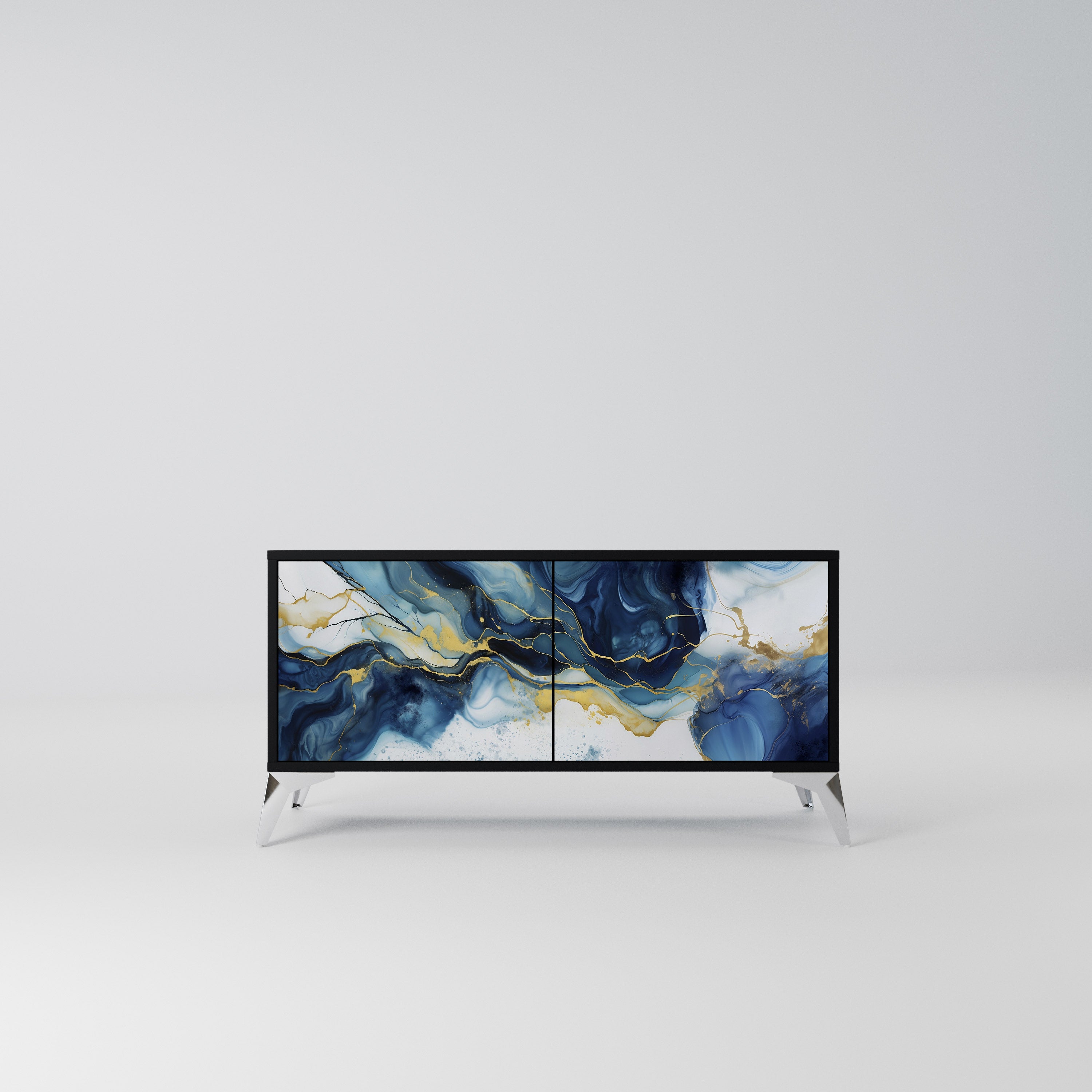 INKY MARBLE Kompaktowa szafka RTV 2-drzwiowa