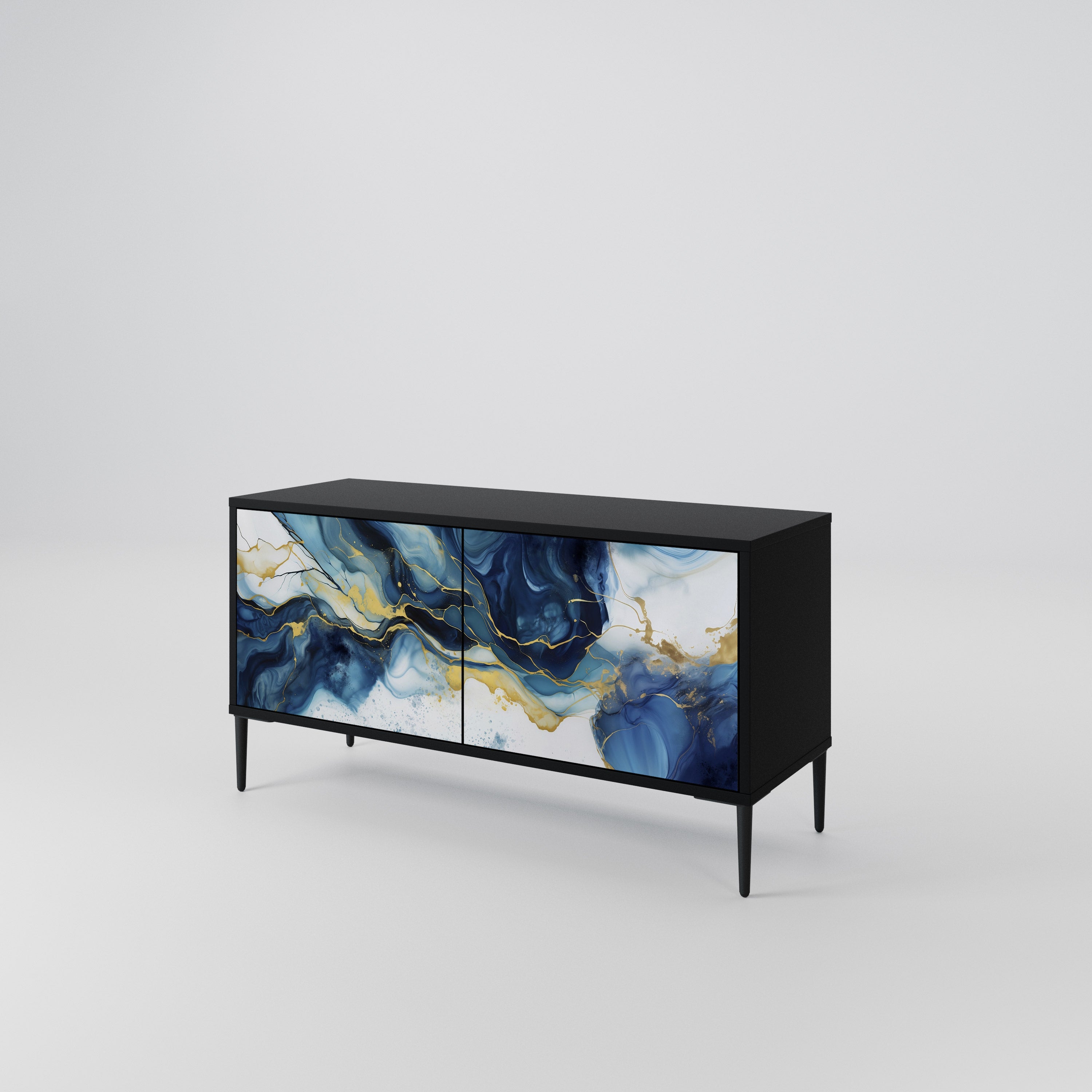 INKY MARBLE Kompaktowa szafka RTV 2-drzwiowa