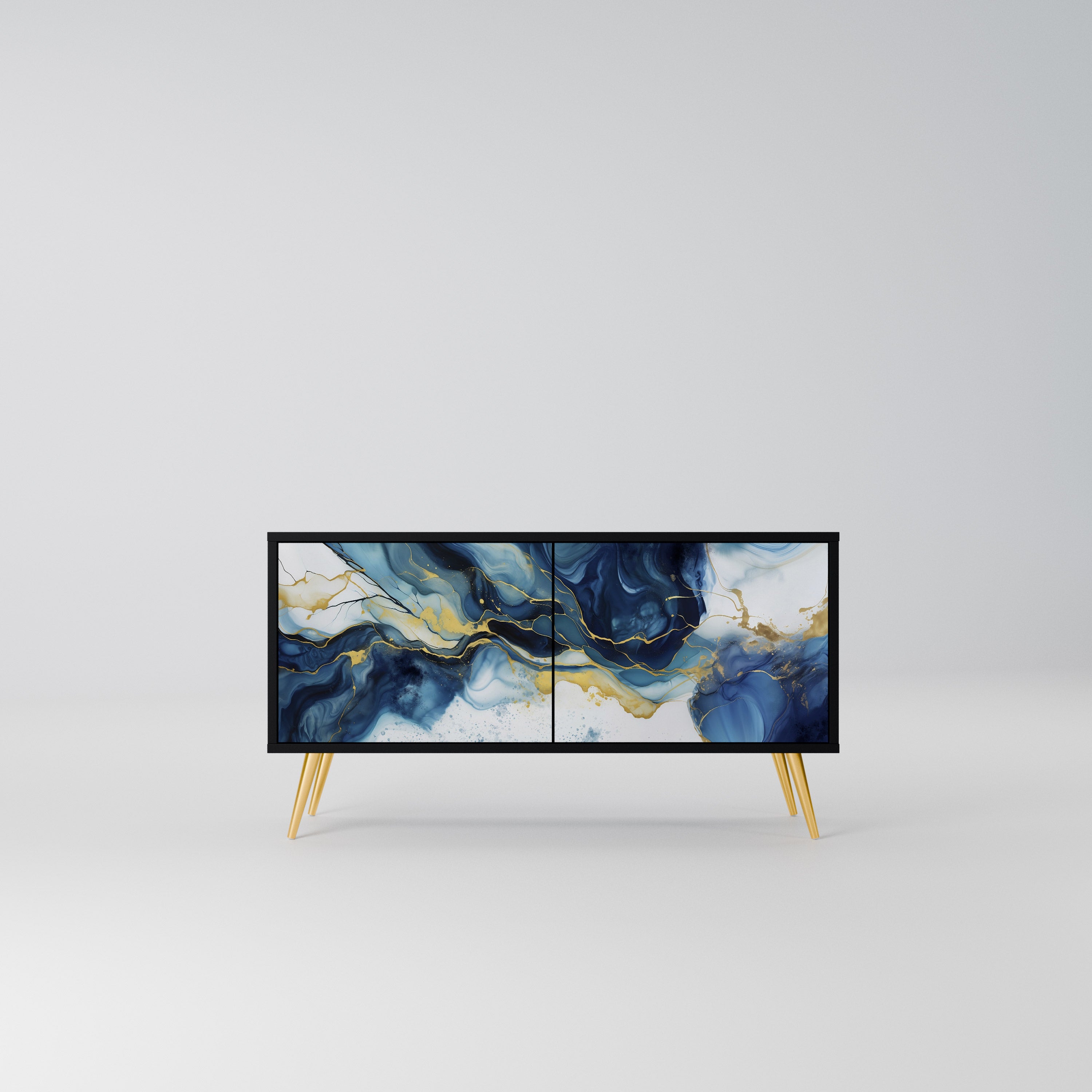 INKY MARBLE Kompaktowa szafka RTV 2-drzwiowa