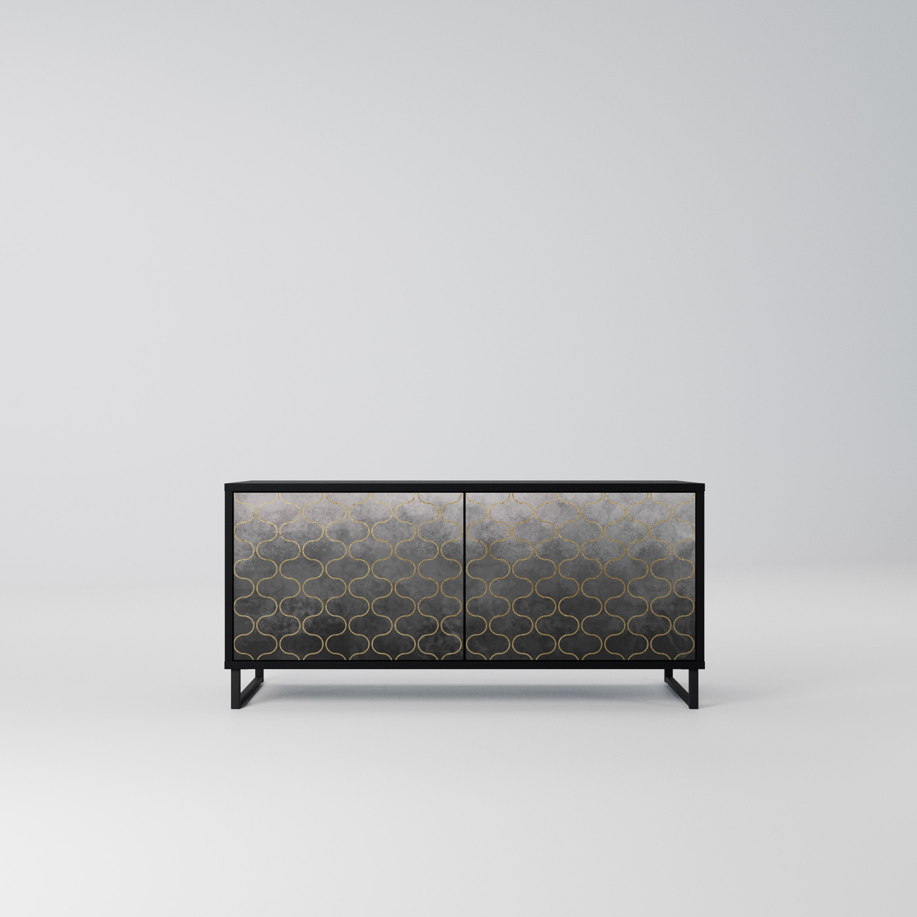 TESSELATED GRAYISH Kompaktowa szafka RTV 2-drzwiowa