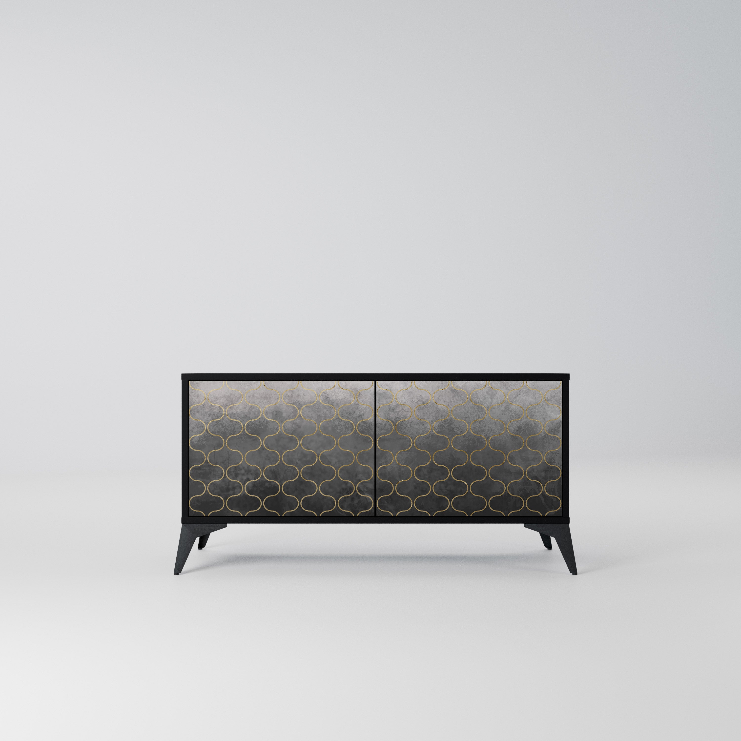 TESSELATED GRAYISH Kompaktowa szafka RTV 2-drzwiowa