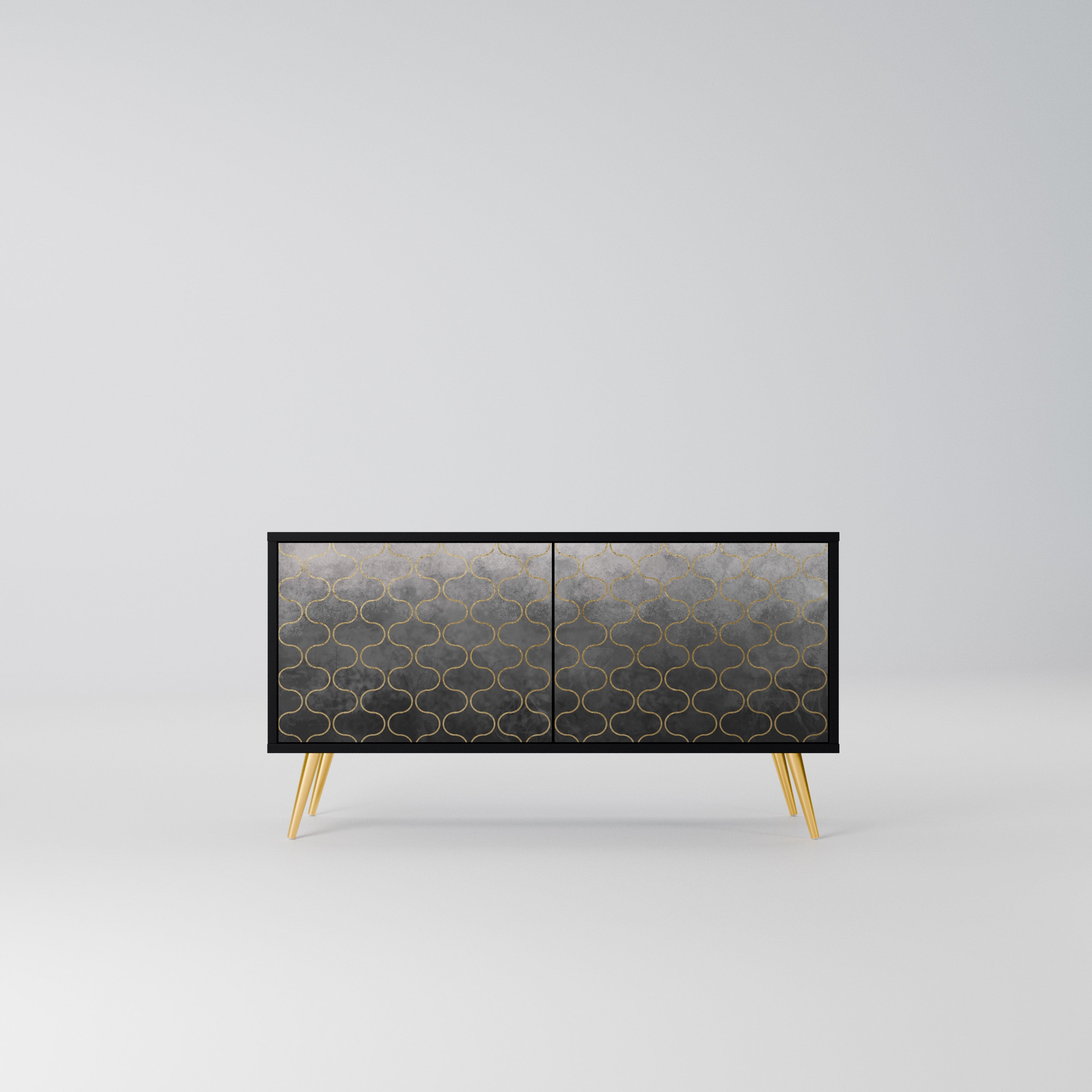 TESSELATED GRAYISH Kompaktowa szafka RTV 2-drzwiowa