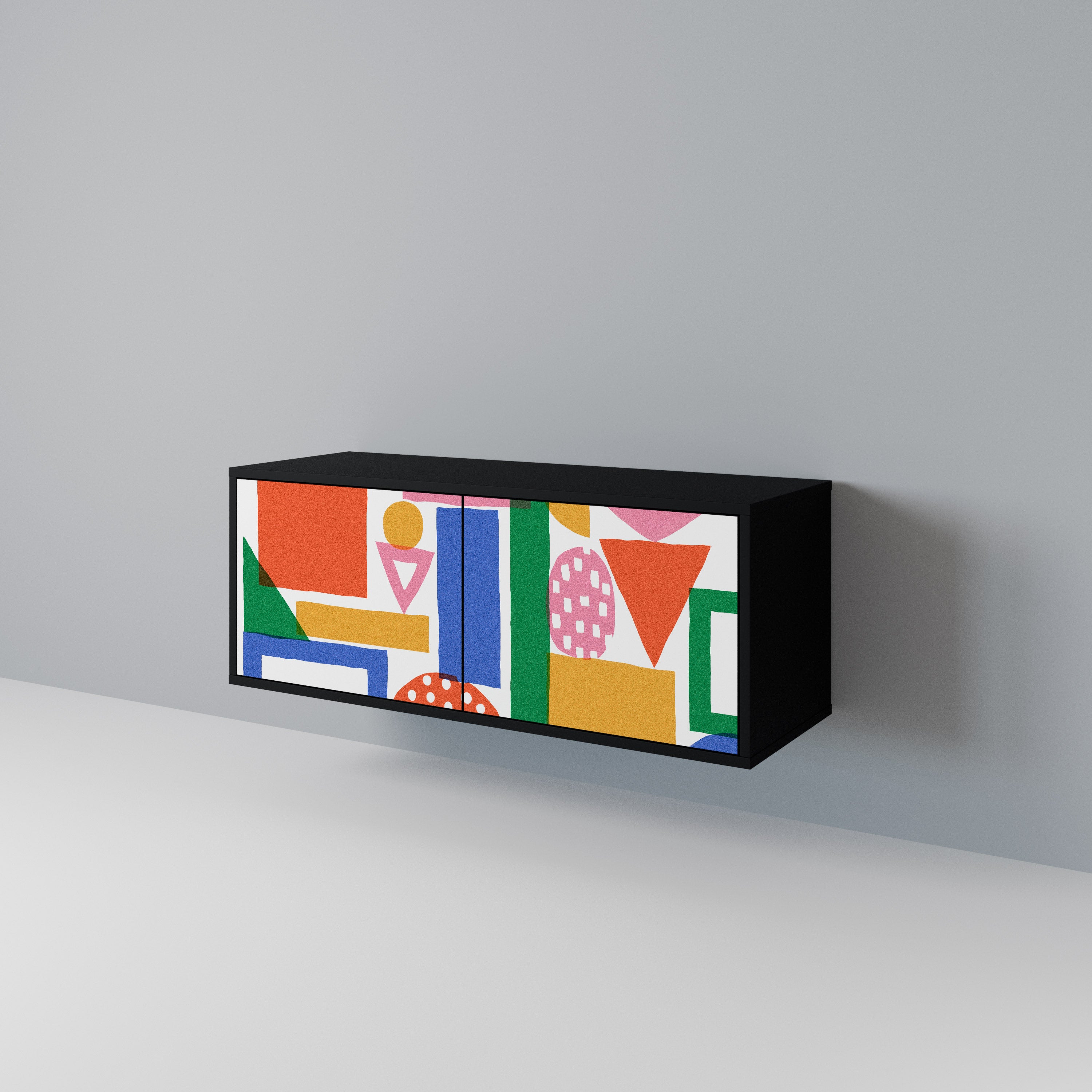 GEOMETRIC GLIMMER Kompaktowa szafka RTV 2-drzwiowa