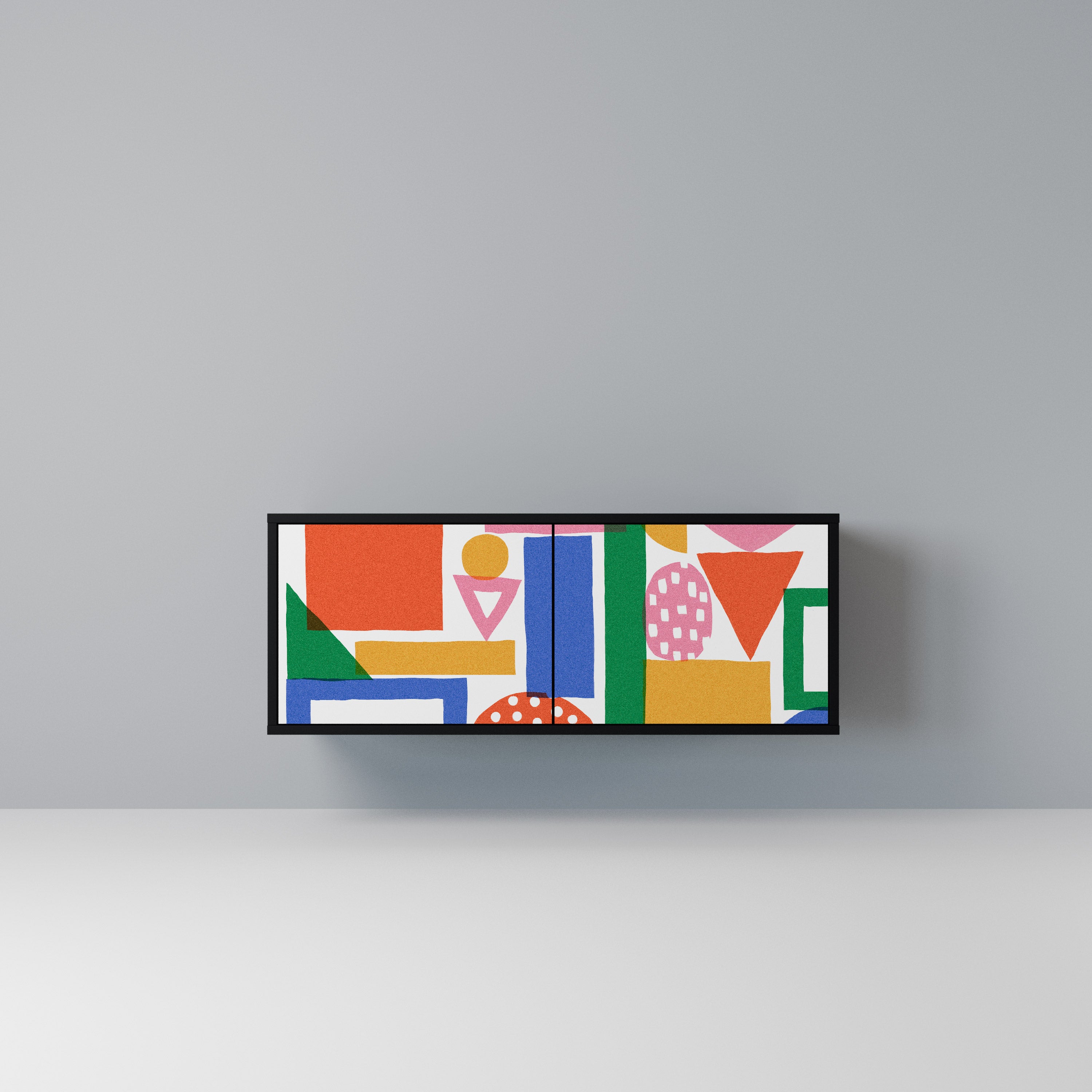 GEOMETRIC GLIMMER Kompaktowa szafka RTV 2-drzwiowa