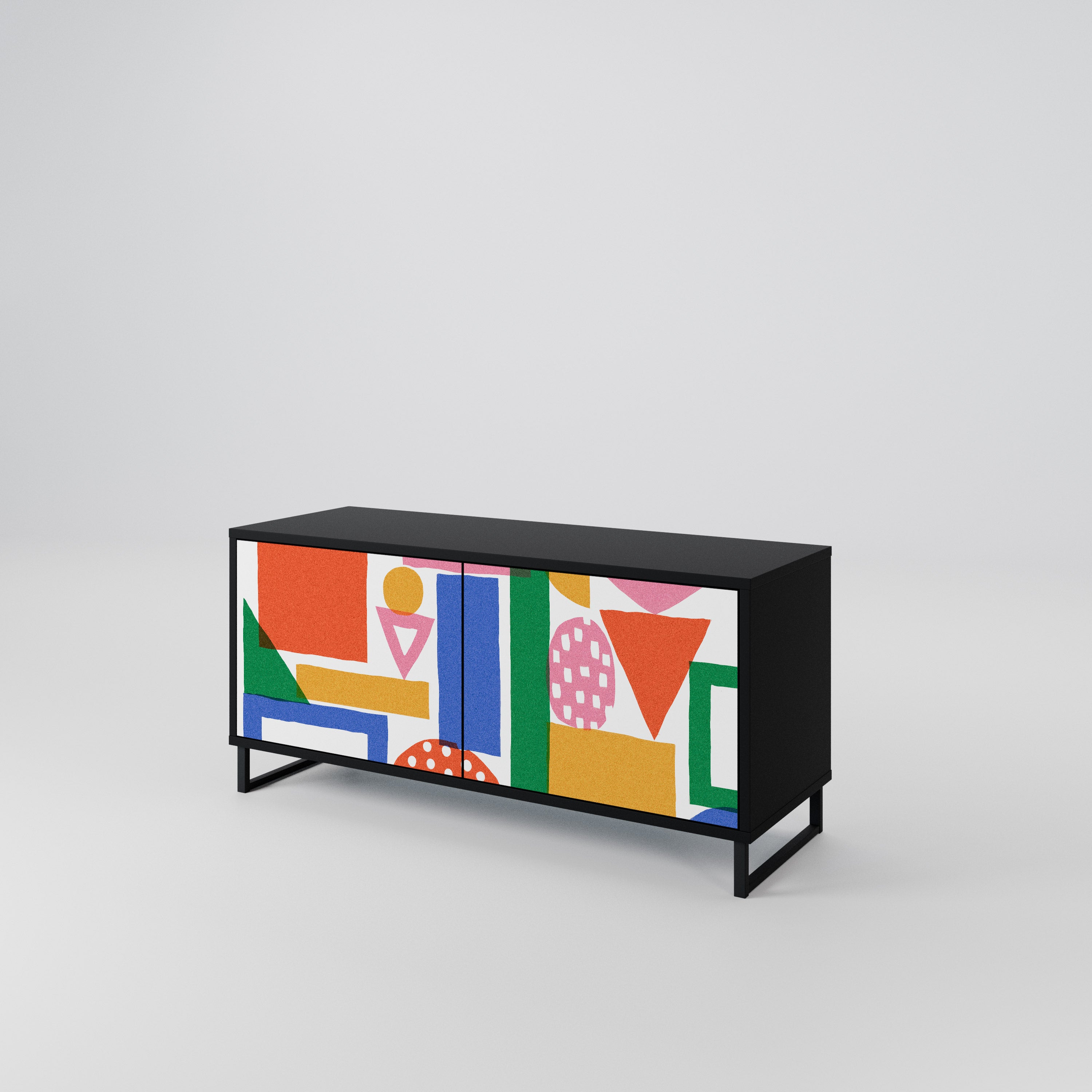 GEOMETRIC GLIMMER Kompaktowa szafka RTV 2-drzwiowa