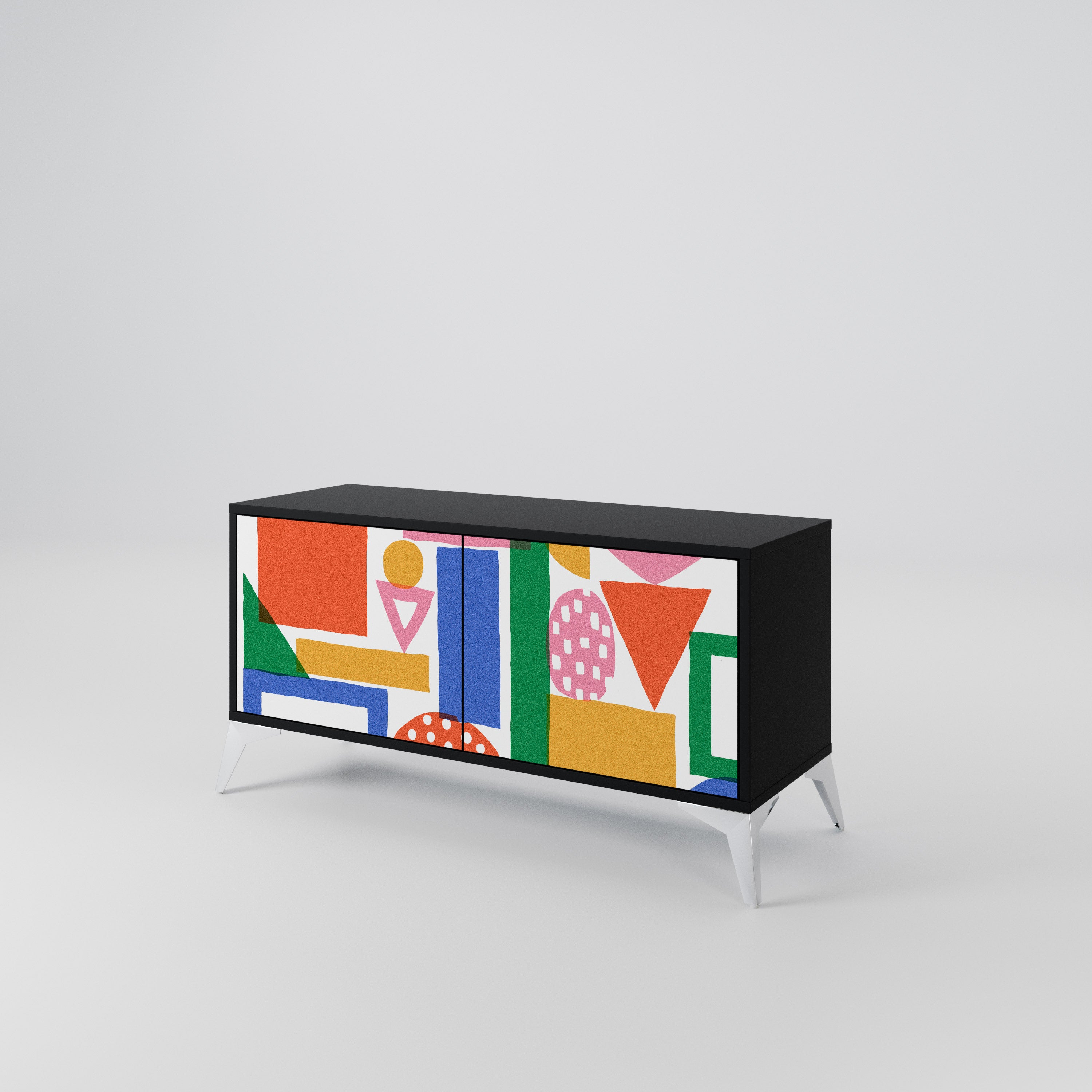 GEOMETRIC GLIMMER Kompaktowa szafka RTV 2-drzwiowa