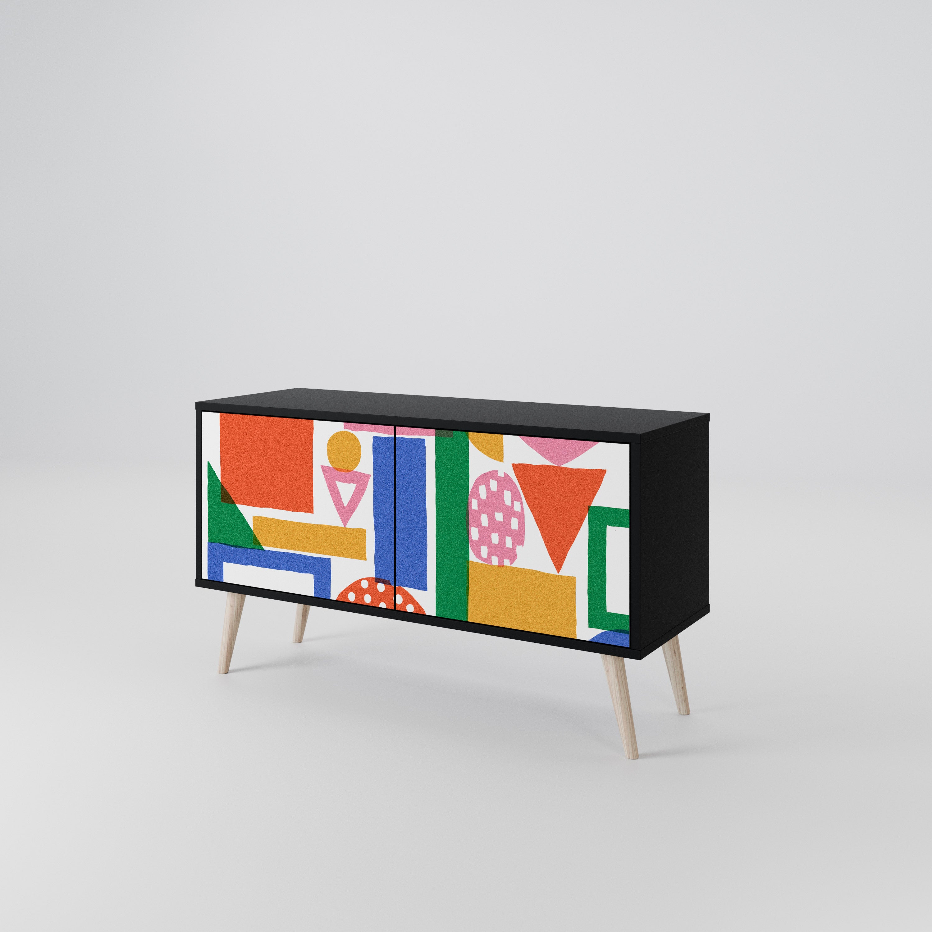 GEOMETRIC GLIMMER Kompaktowa szafka RTV 2-drzwiowa