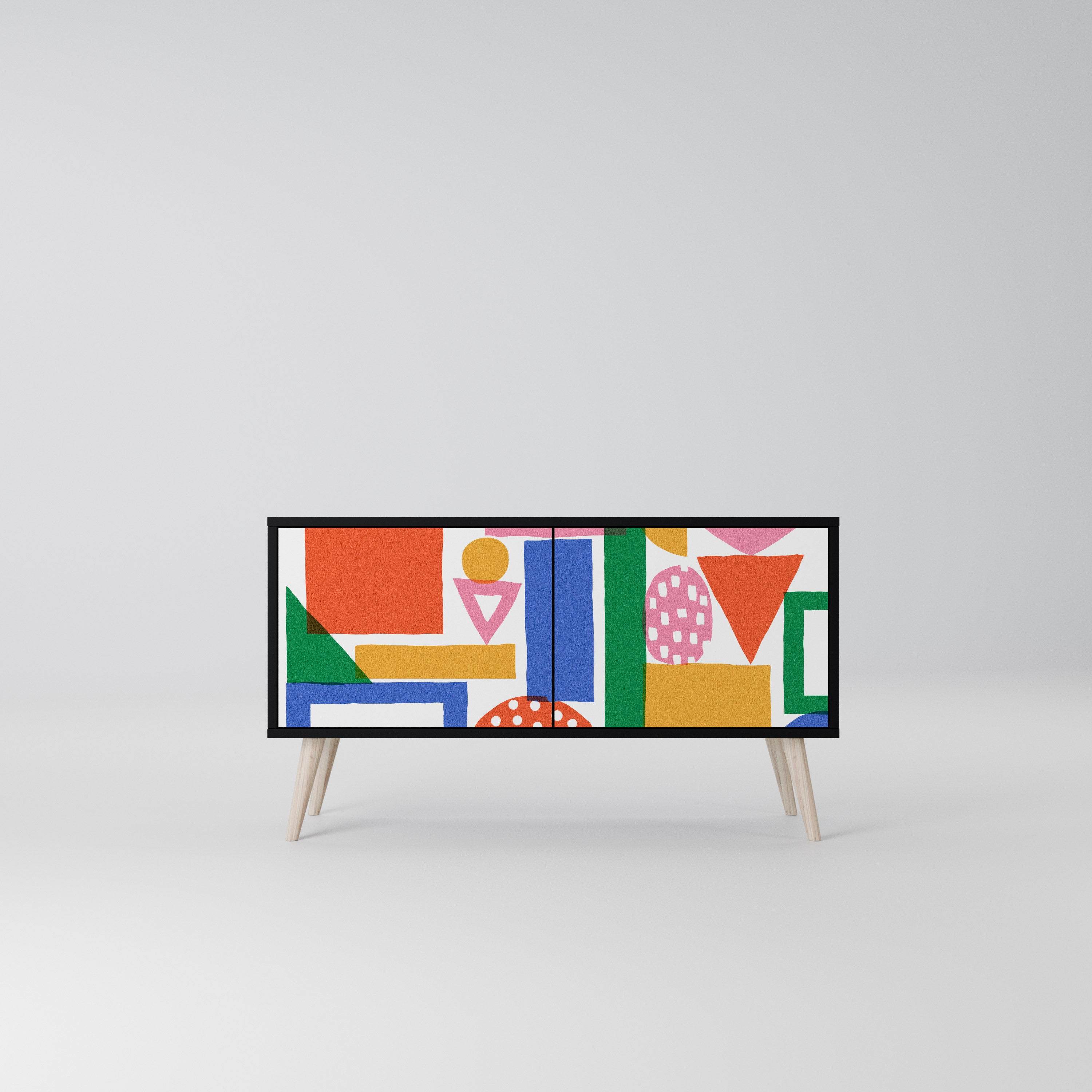 GEOMETRIC GLIMMER Kompaktowa szafka RTV 2-drzwiowa