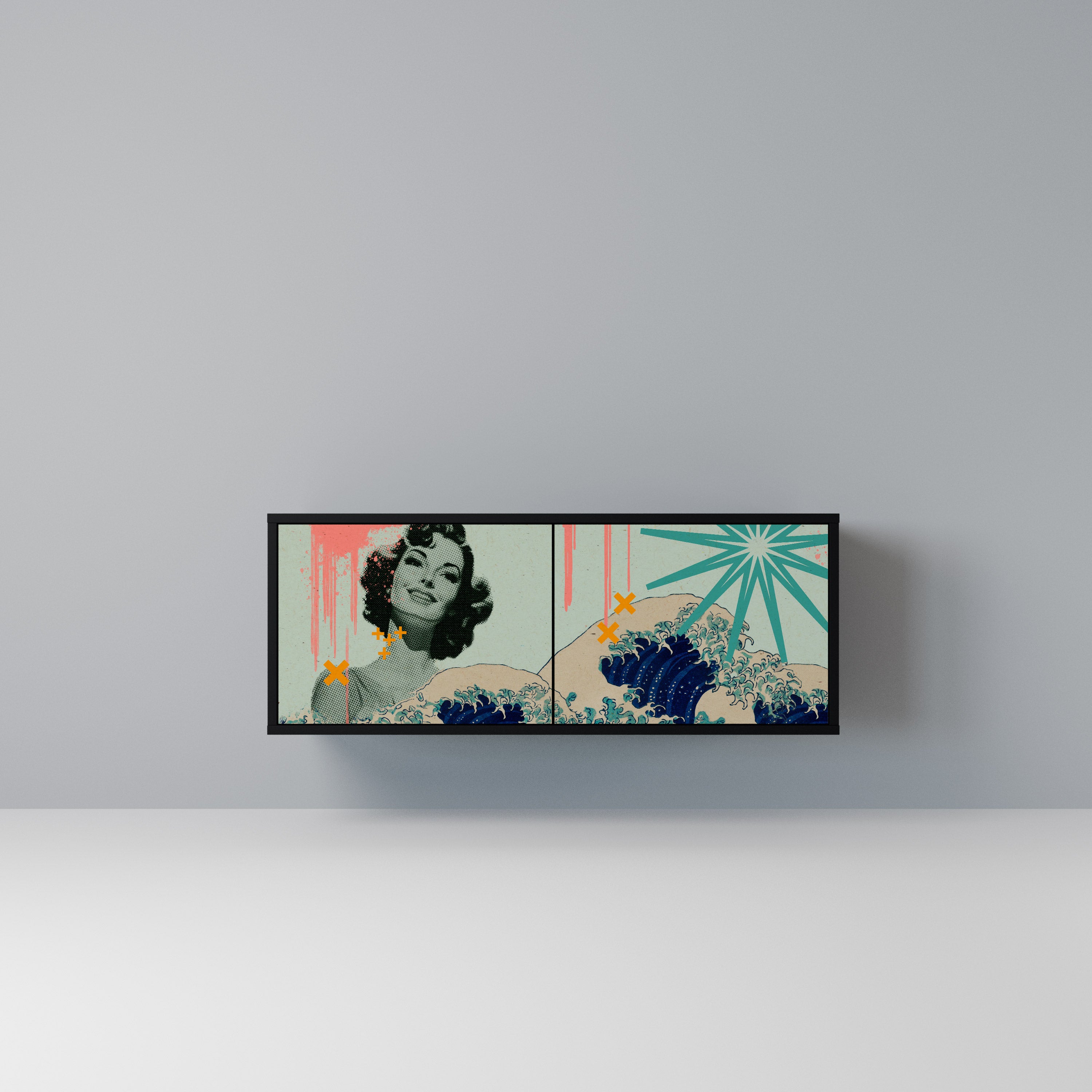 KANAGAWA BEAUTY Kompaktowa szafka RTV 2-drzwiowa