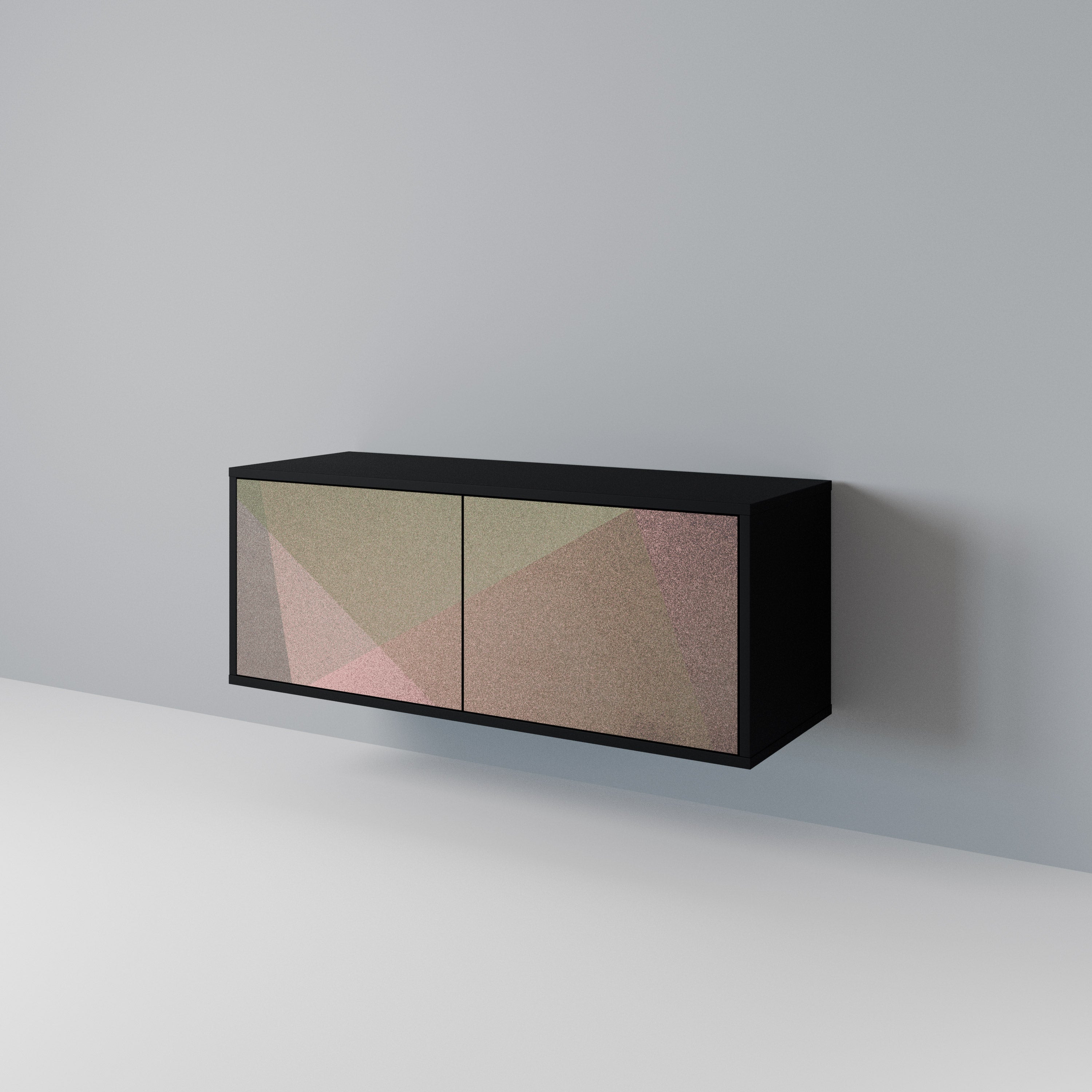 BEIGE GEOMETRY Kompaktowa szafka RTV 2-drzwiowa