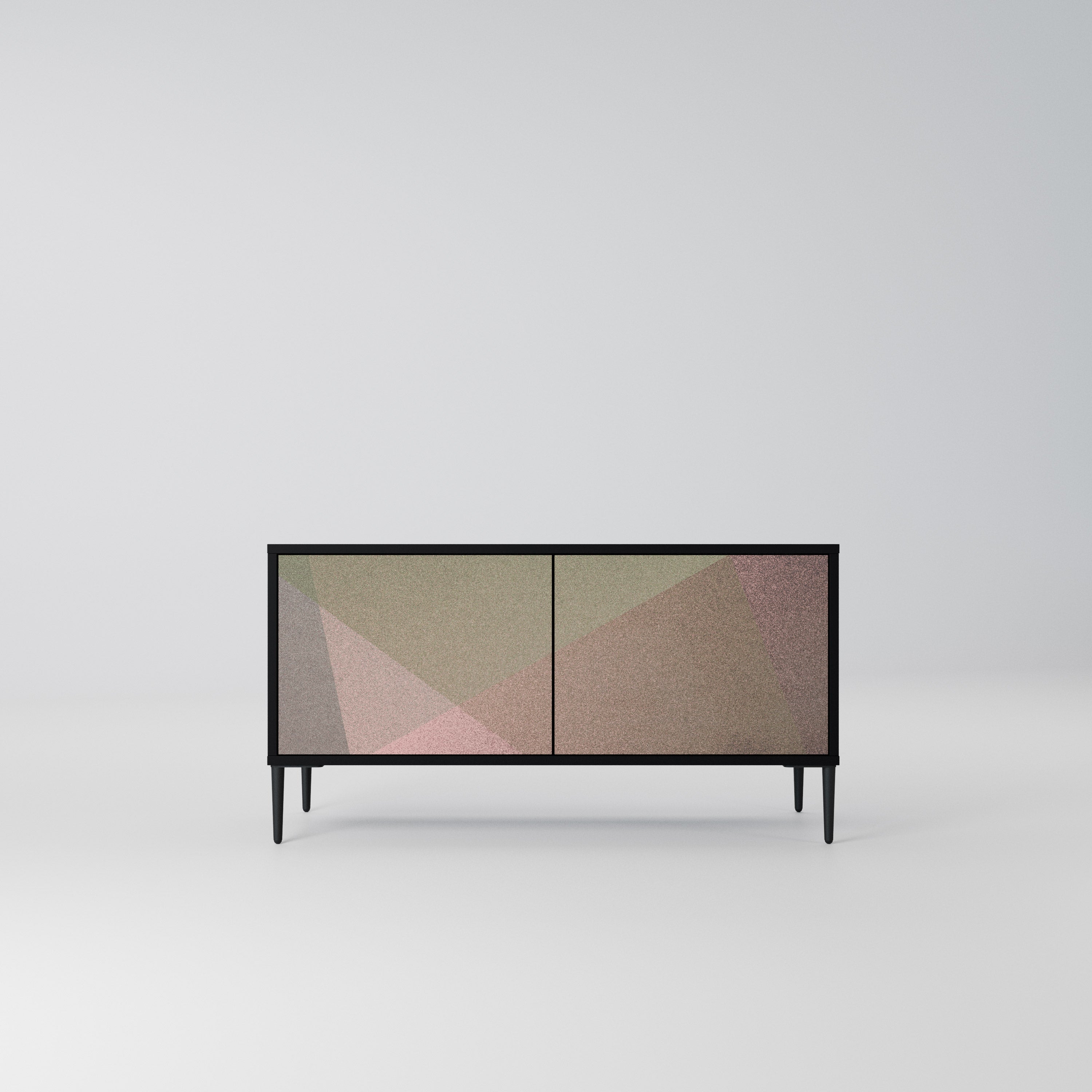 BEIGE GEOMETRY Kompaktowa szafka RTV 2-drzwiowa