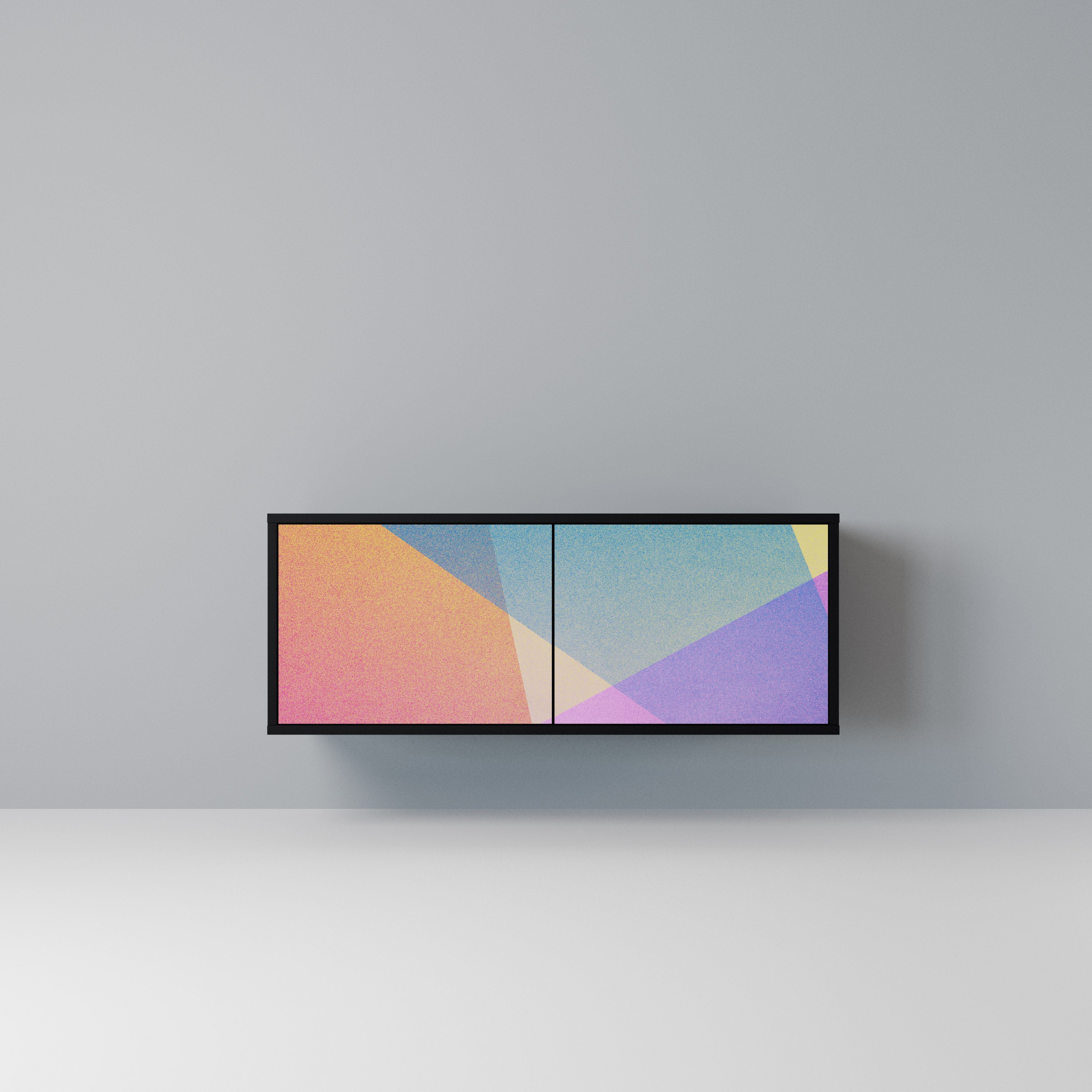 BRIGHT GEOMETRY Kompaktowa szafka RTV 2-drzwiowa