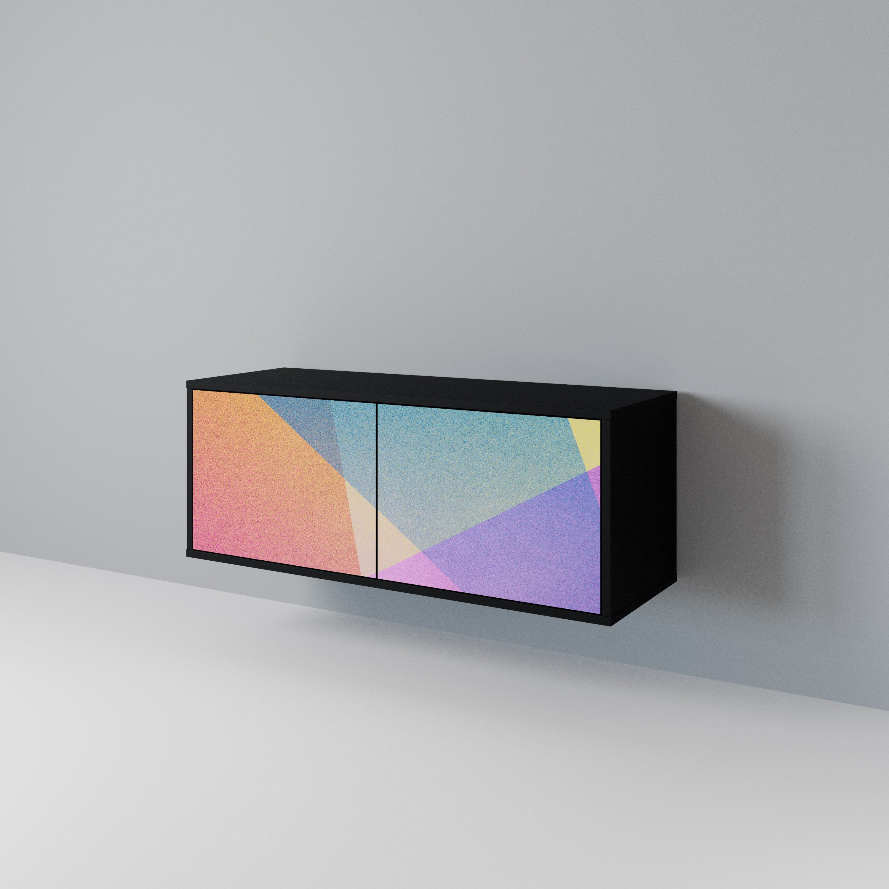 BRIGHT GEOMETRY Kompaktowa szafka RTV 2-drzwiowa