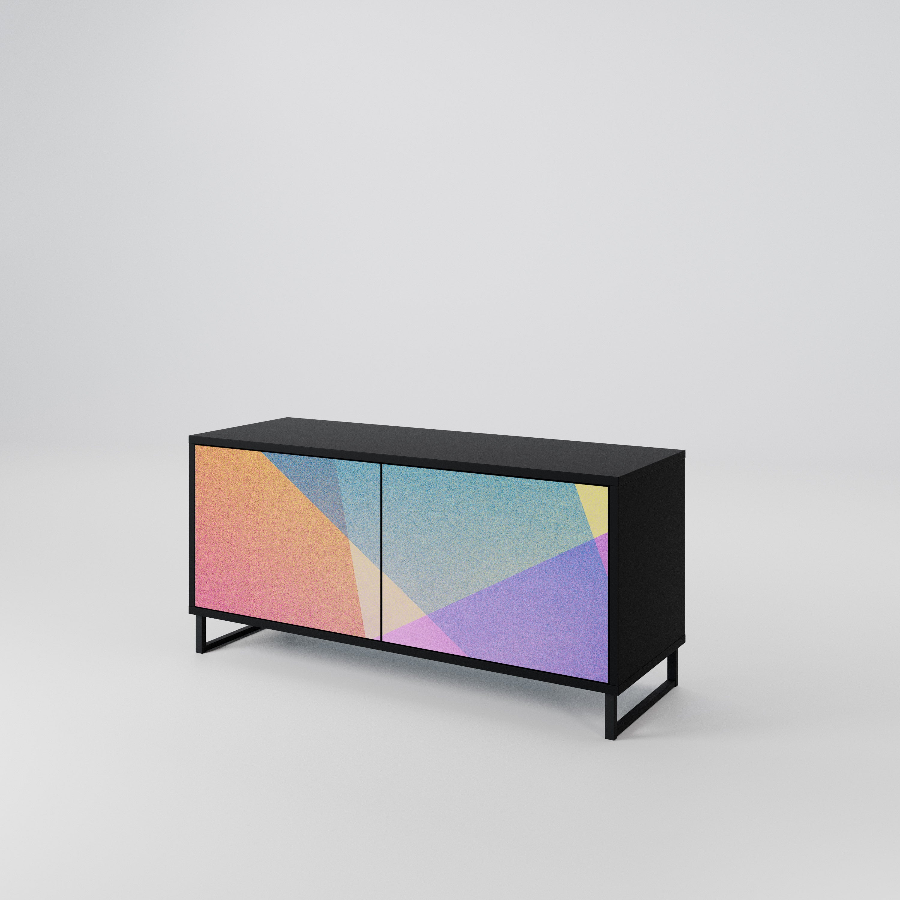 BRIGHT GEOMETRY Kompaktowa szafka RTV 2-drzwiowa