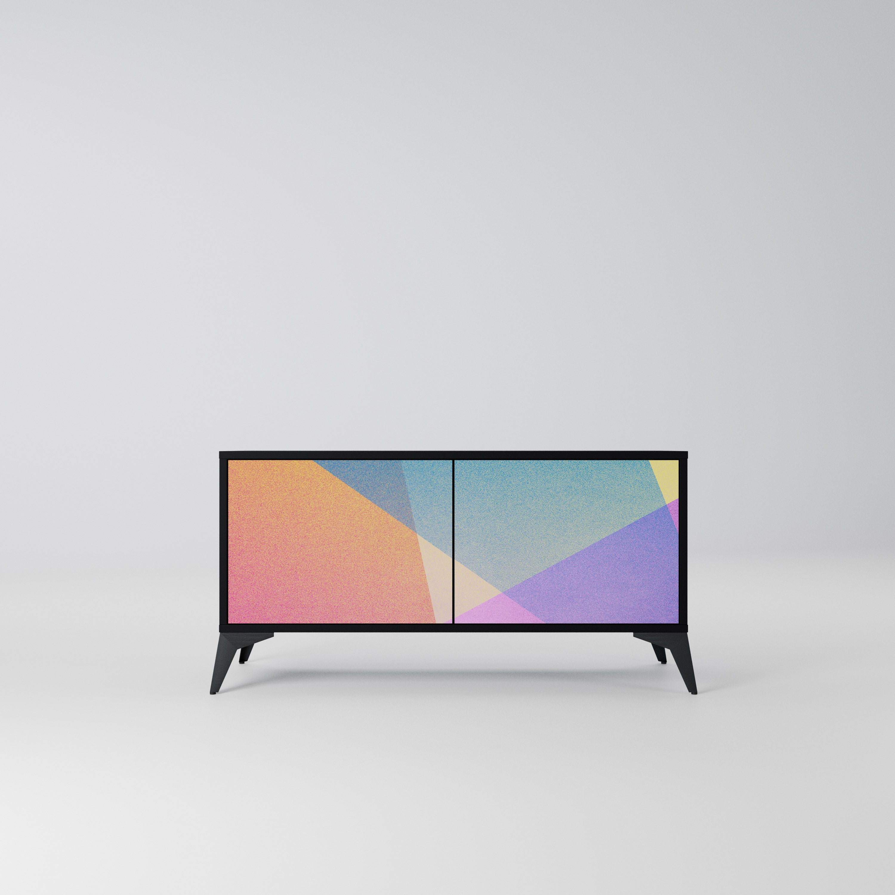 BRIGHT GEOMETRY Kompaktowa szafka RTV 2-drzwiowa