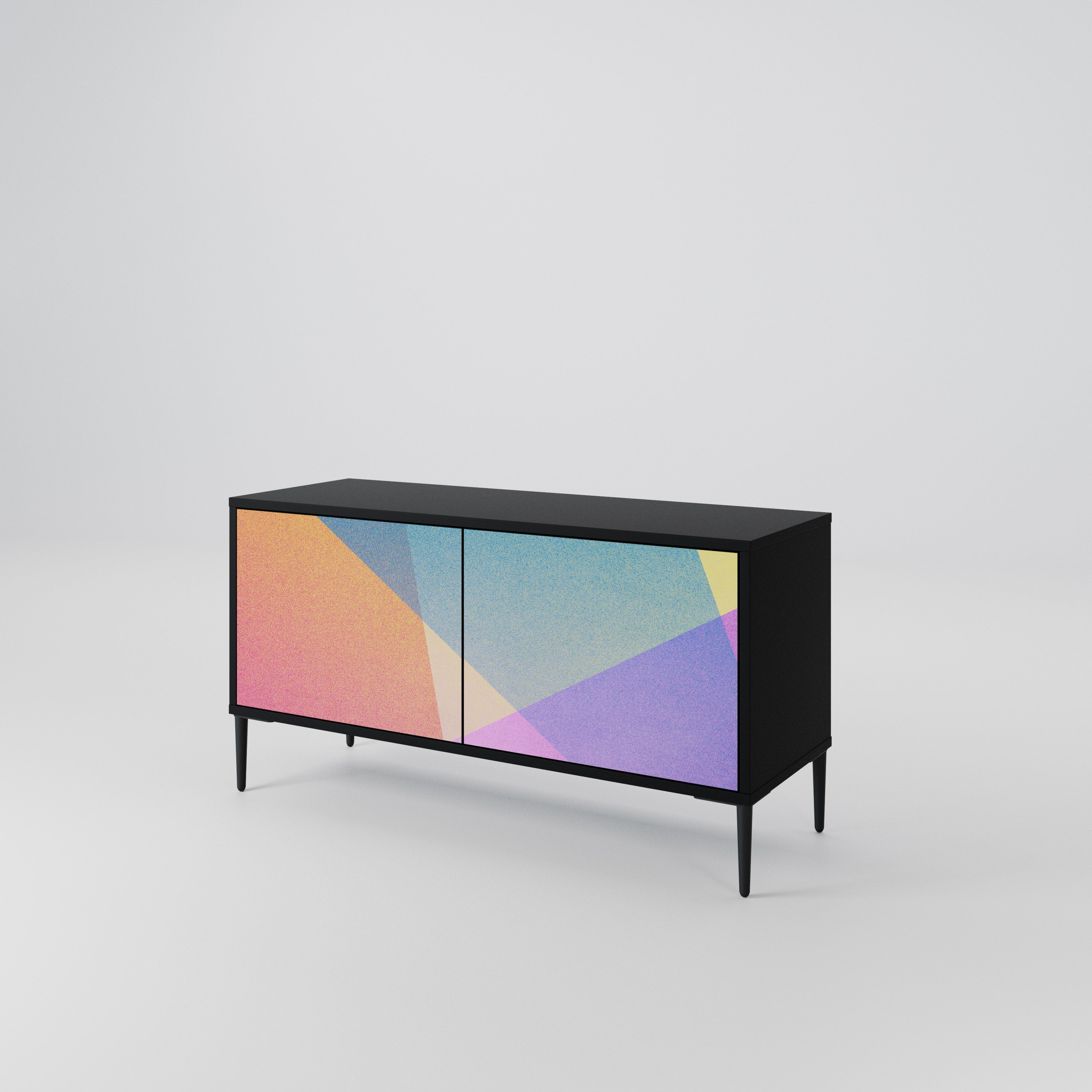 BRIGHT GEOMETRY Kompaktowa szafka RTV 2-drzwiowa