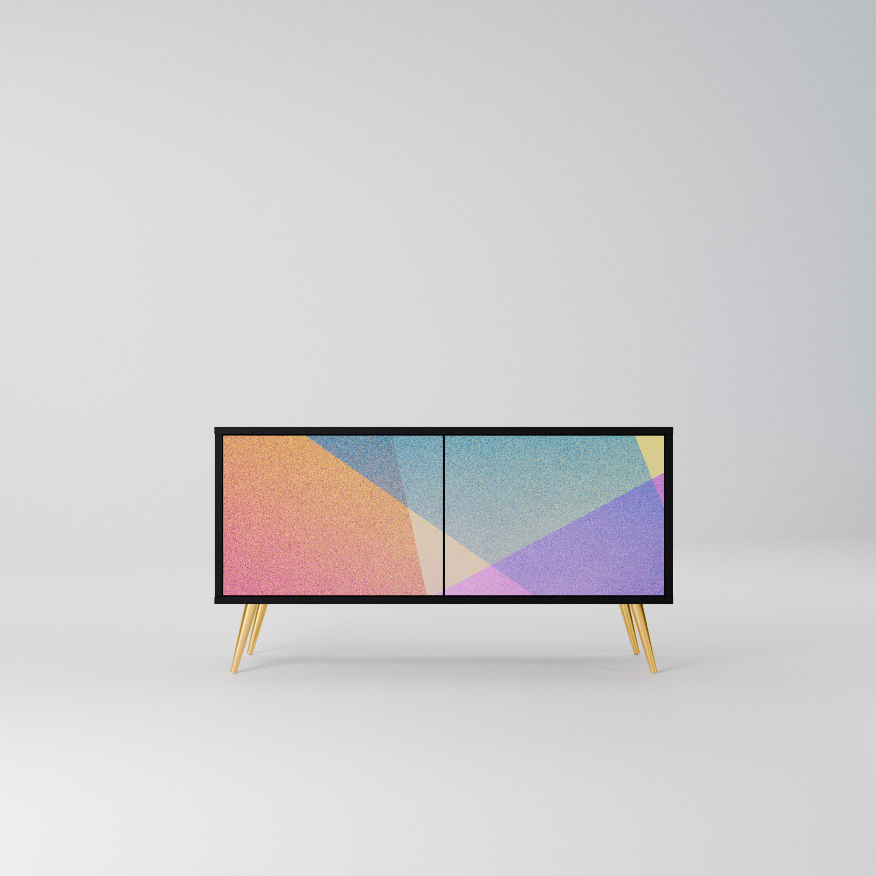 BRIGHT GEOMETRY Kompaktowa szafka RTV 2-drzwiowa
