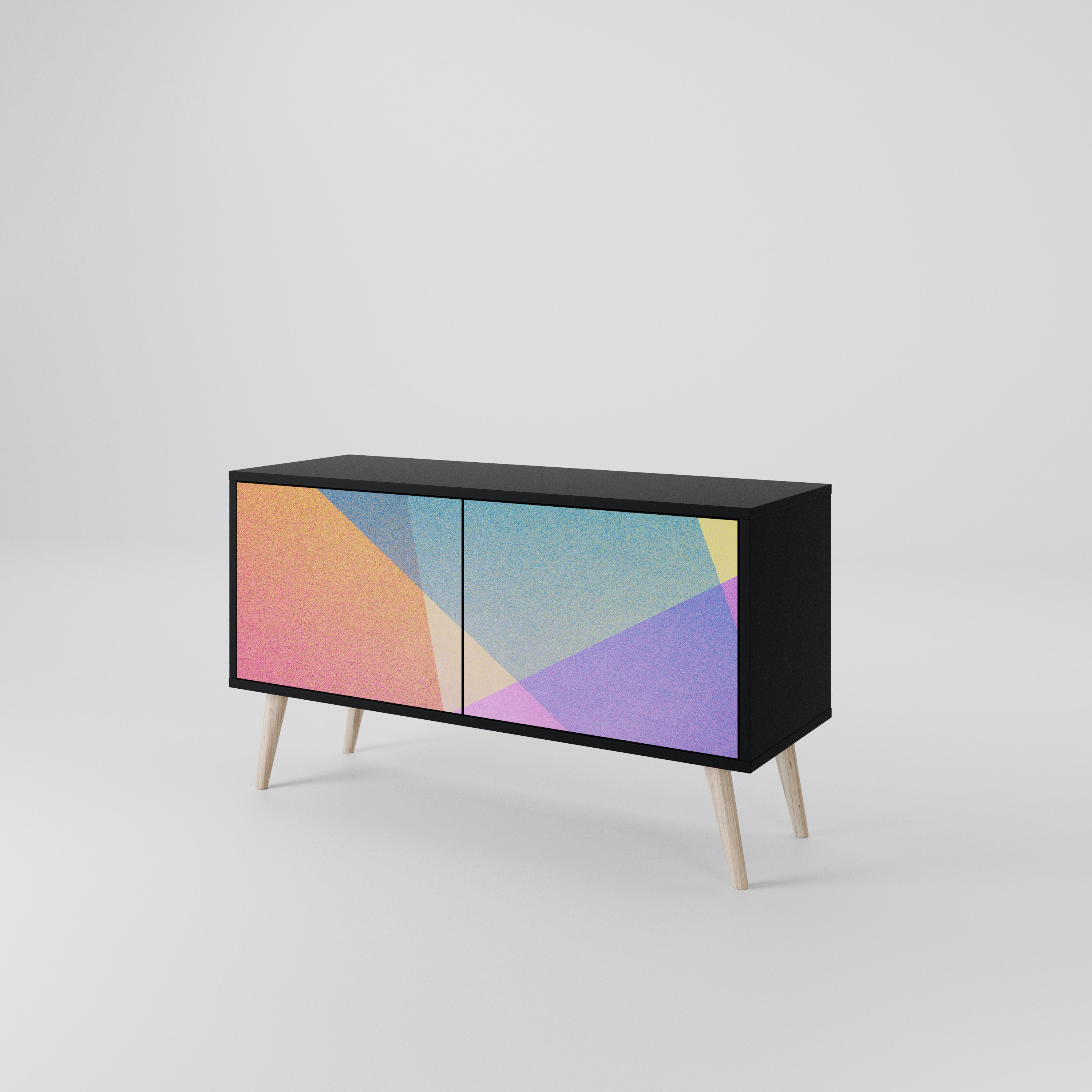 BRIGHT GEOMETRY Kompaktowa szafka RTV 2-drzwiowa