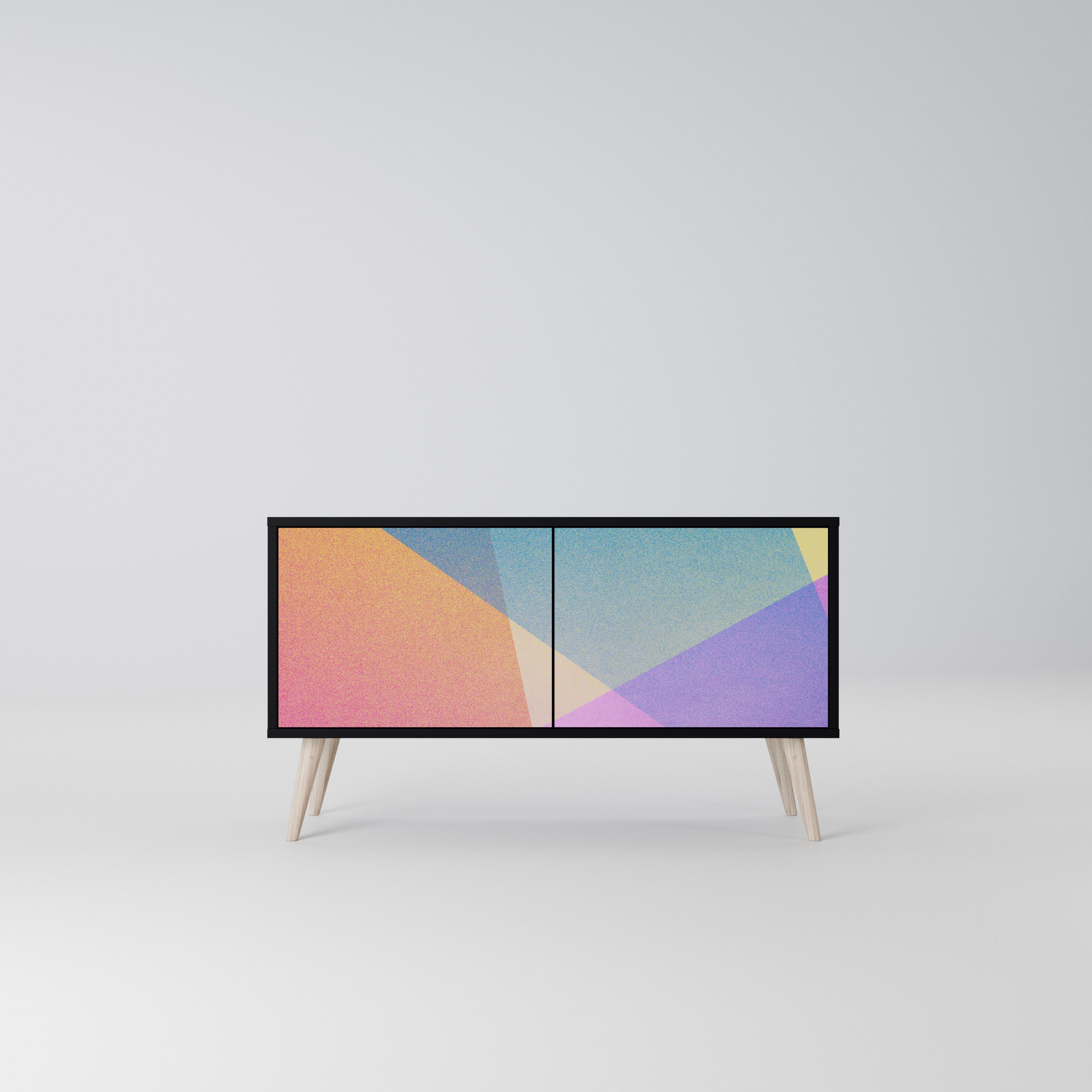 BRIGHT GEOMETRY Kompaktowa szafka RTV 2-drzwiowa