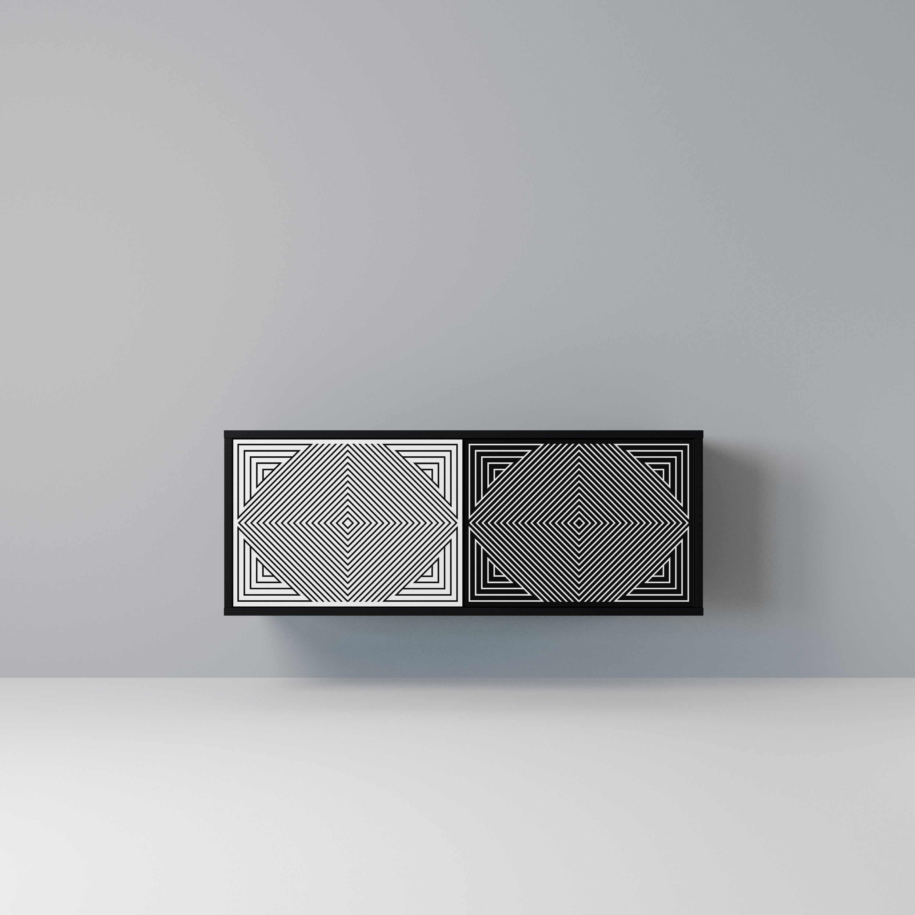 POLYGON ILLUSION Kompaktowa szafka RTV 2-drzwiowa