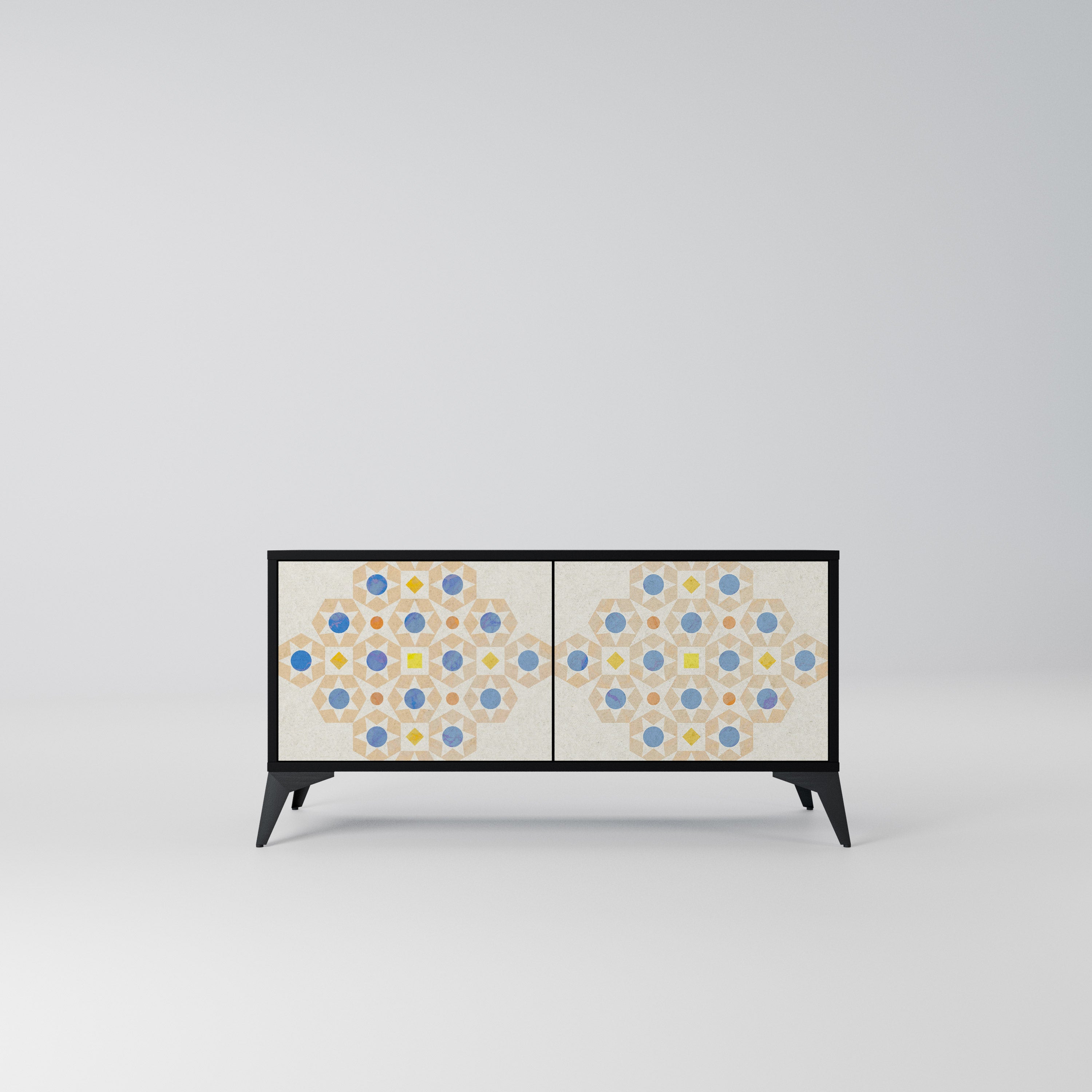 PATTERNED PRISM Kompaktowa szafka RTV 2-drzwiowa