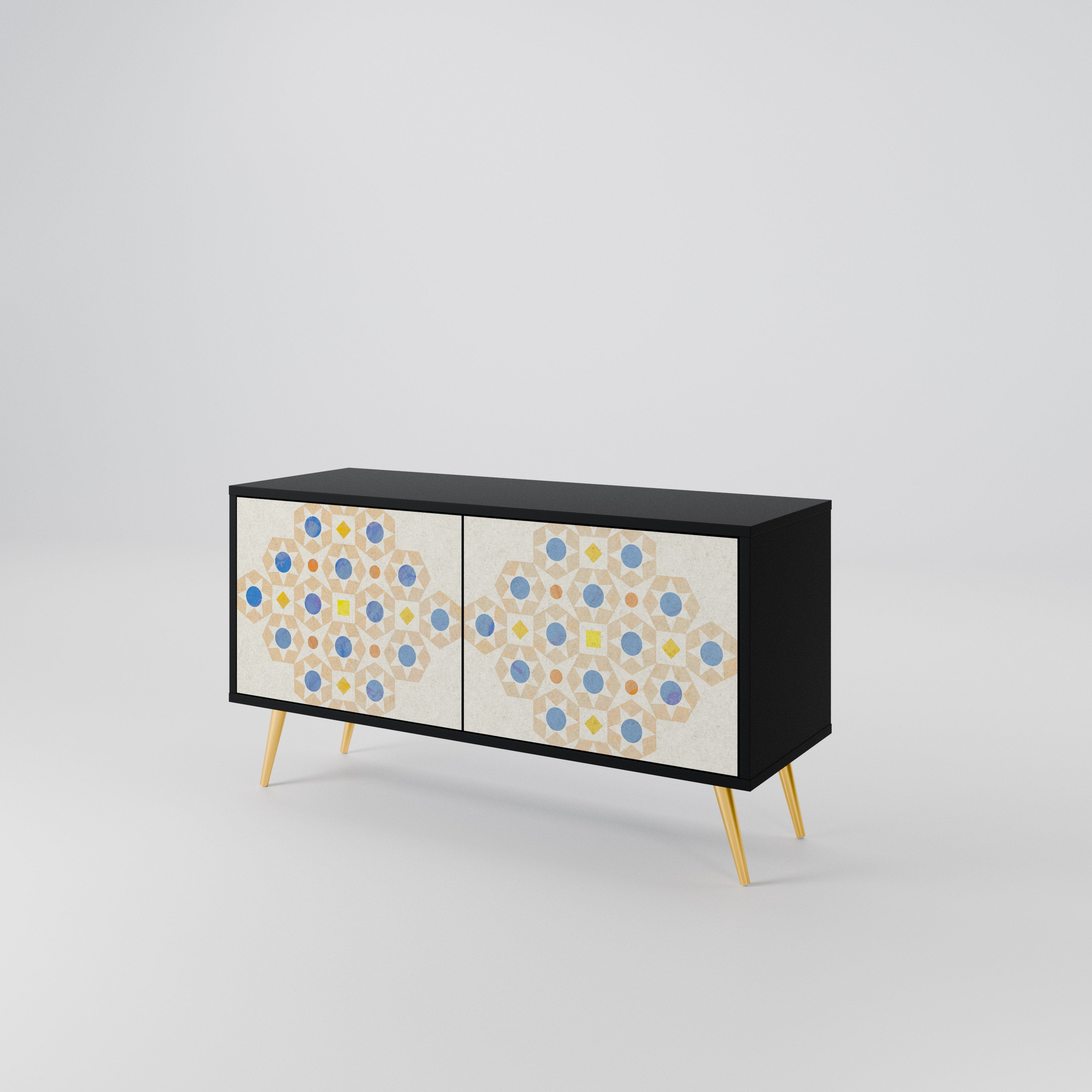 PATTERNED PRISM Kompaktowa szafka RTV 2-drzwiowa