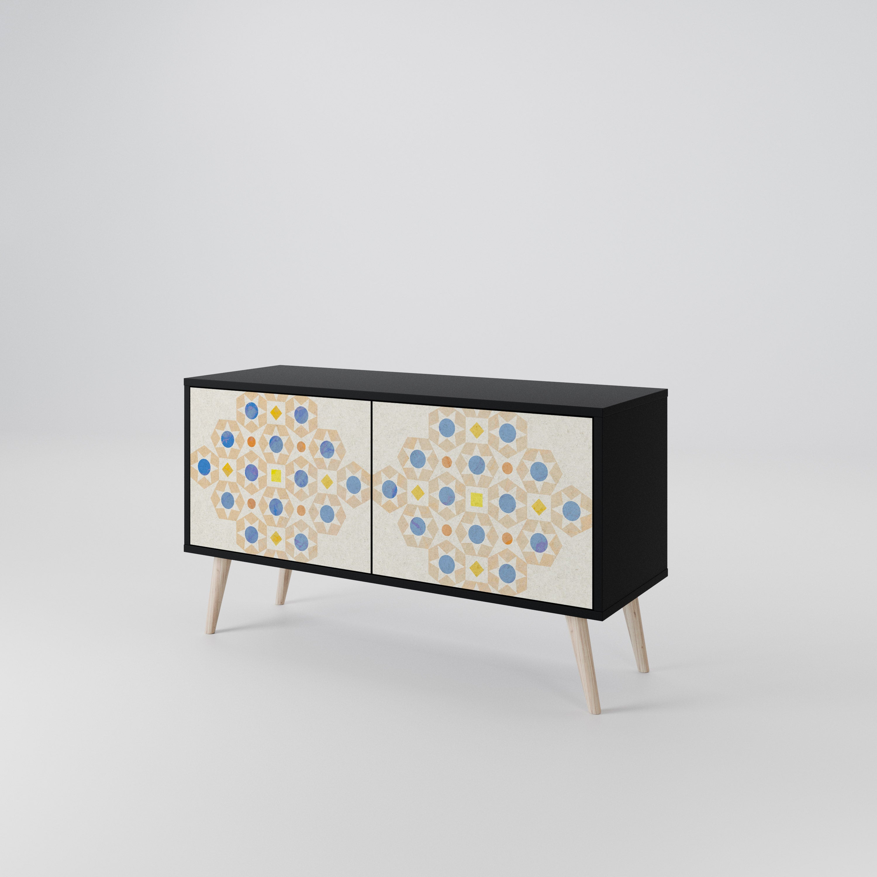 PATTERNED PRISM Kompaktowa szafka RTV 2-drzwiowa