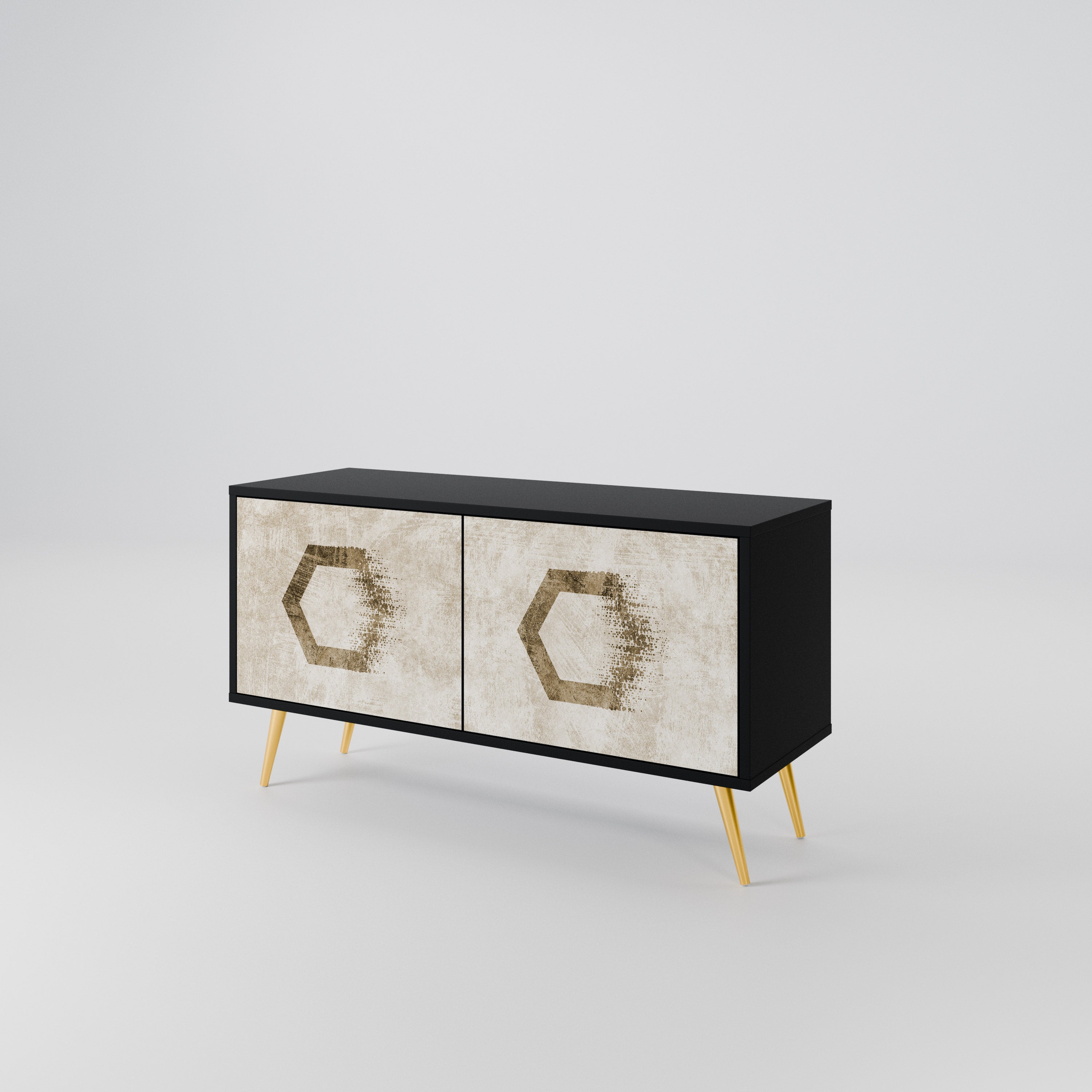 HEXAGONAL SHAPES Kompaktowa szafka RTV 2-drzwiowa