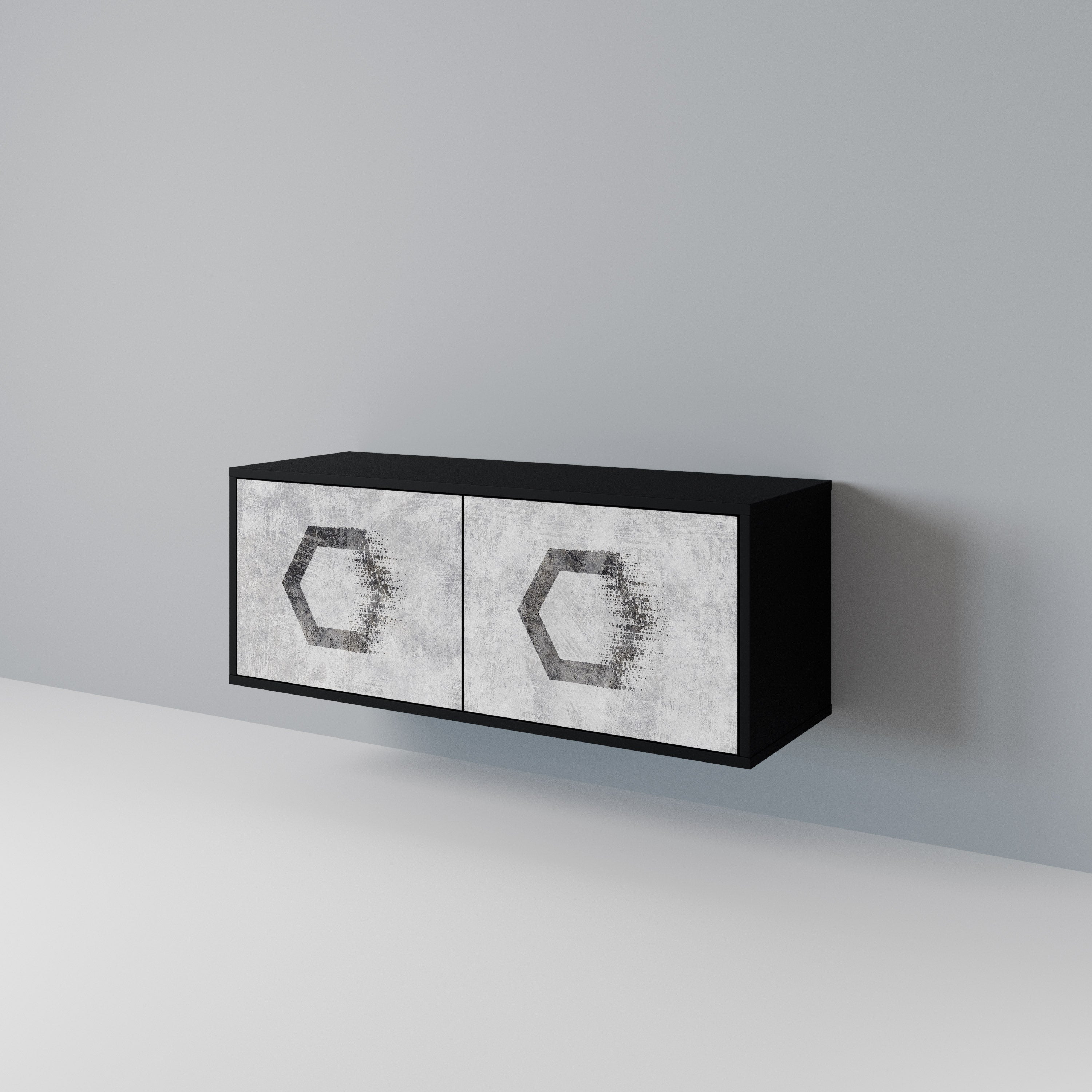 HEXAGONAL FIGURES Kompaktowa szafka RTV 2-drzwiowa