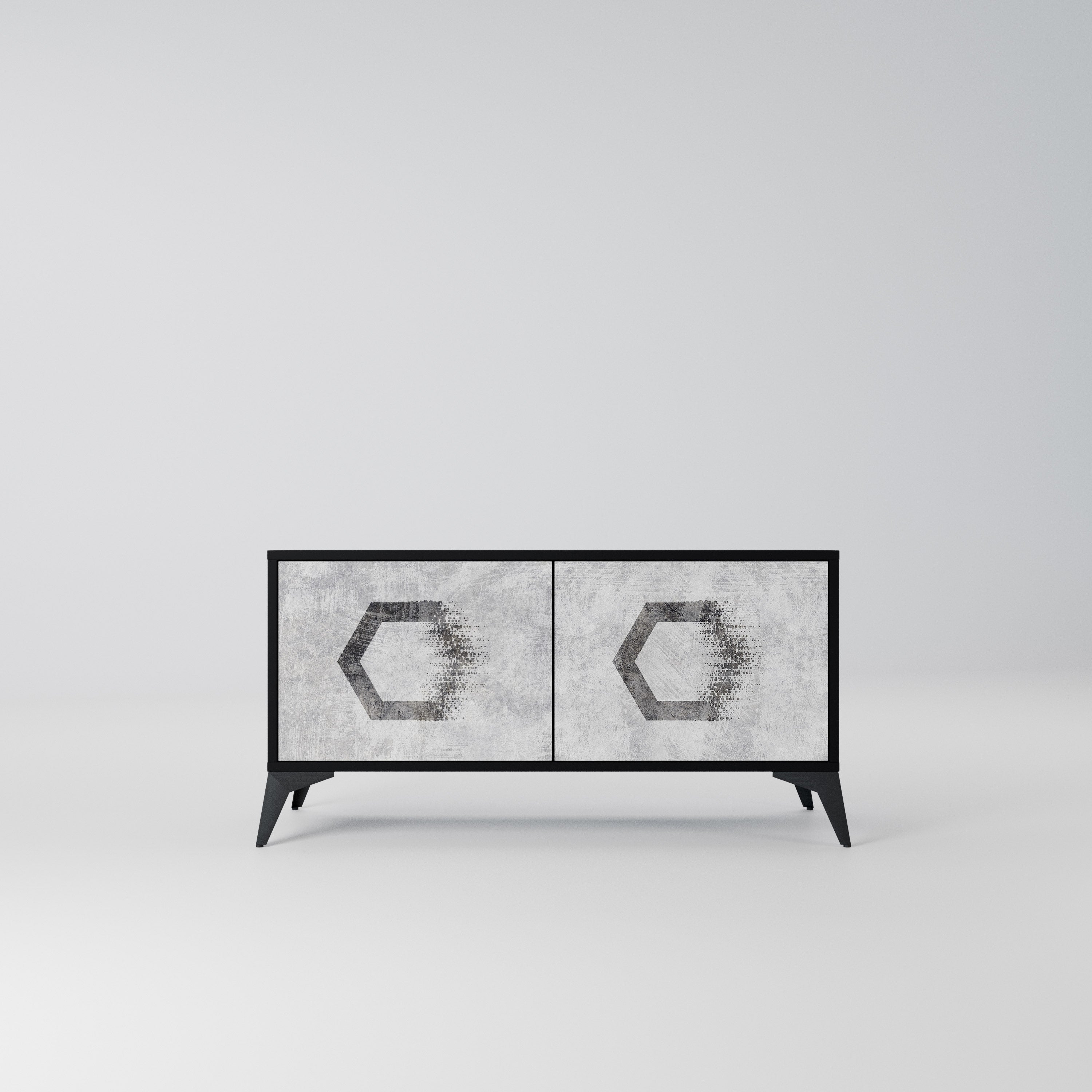 HEXAGONAL FIGURES Kompaktowa szafka RTV 2-drzwiowa