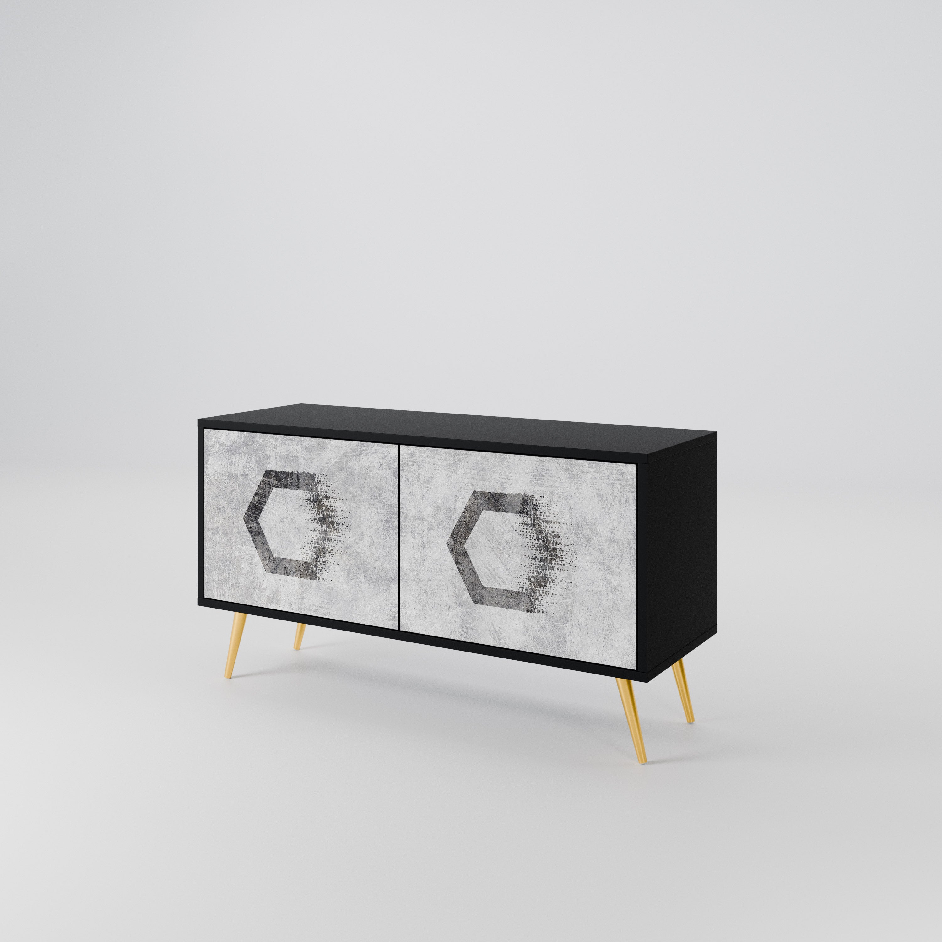 HEXAGONAL FIGURES Kompaktowa szafka RTV 2-drzwiowa