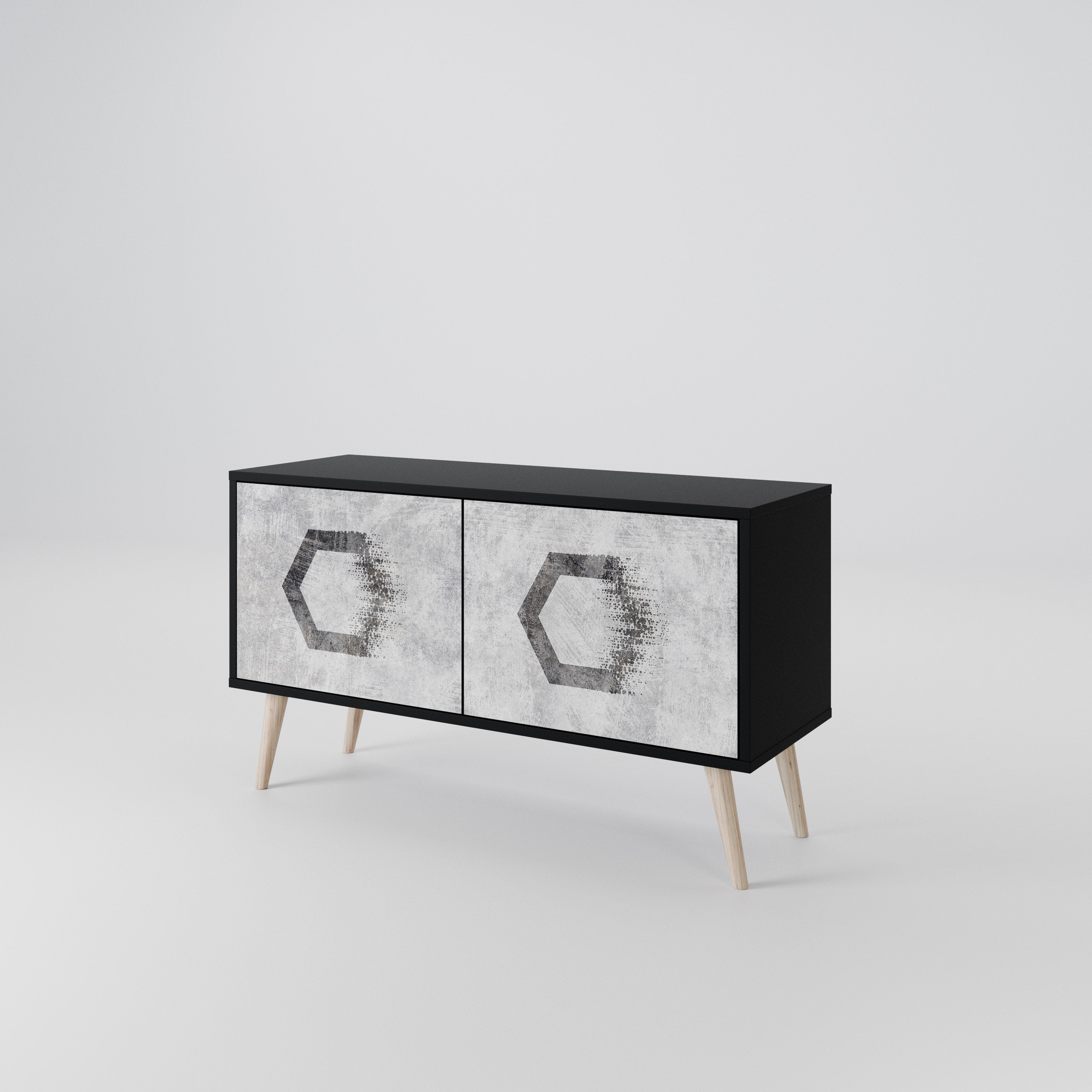 HEXAGONAL FIGURES Kompaktowa szafka RTV 2-drzwiowa