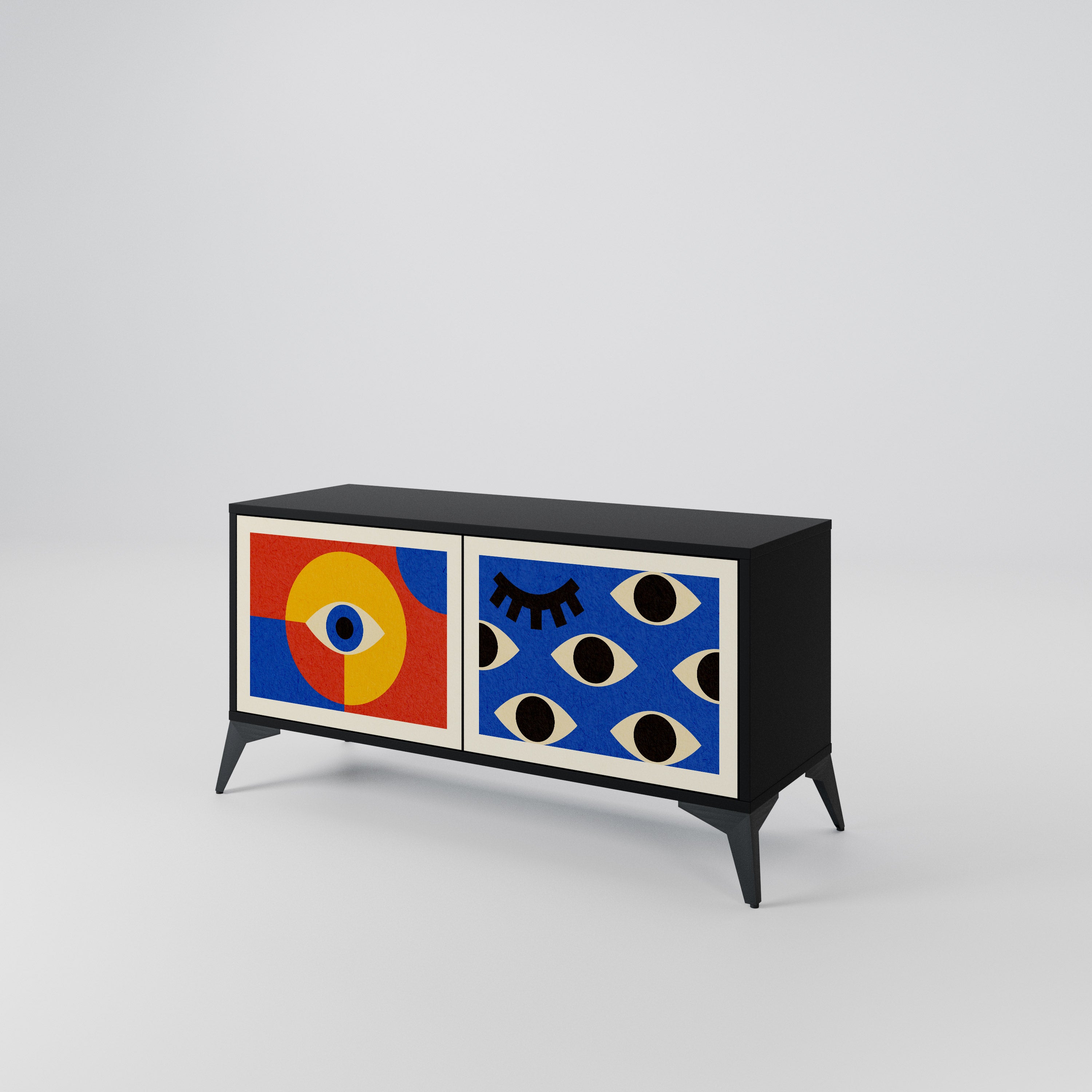 GEOMETRIC EYES Kompaktowa szafka RTV 2-drzwiowa