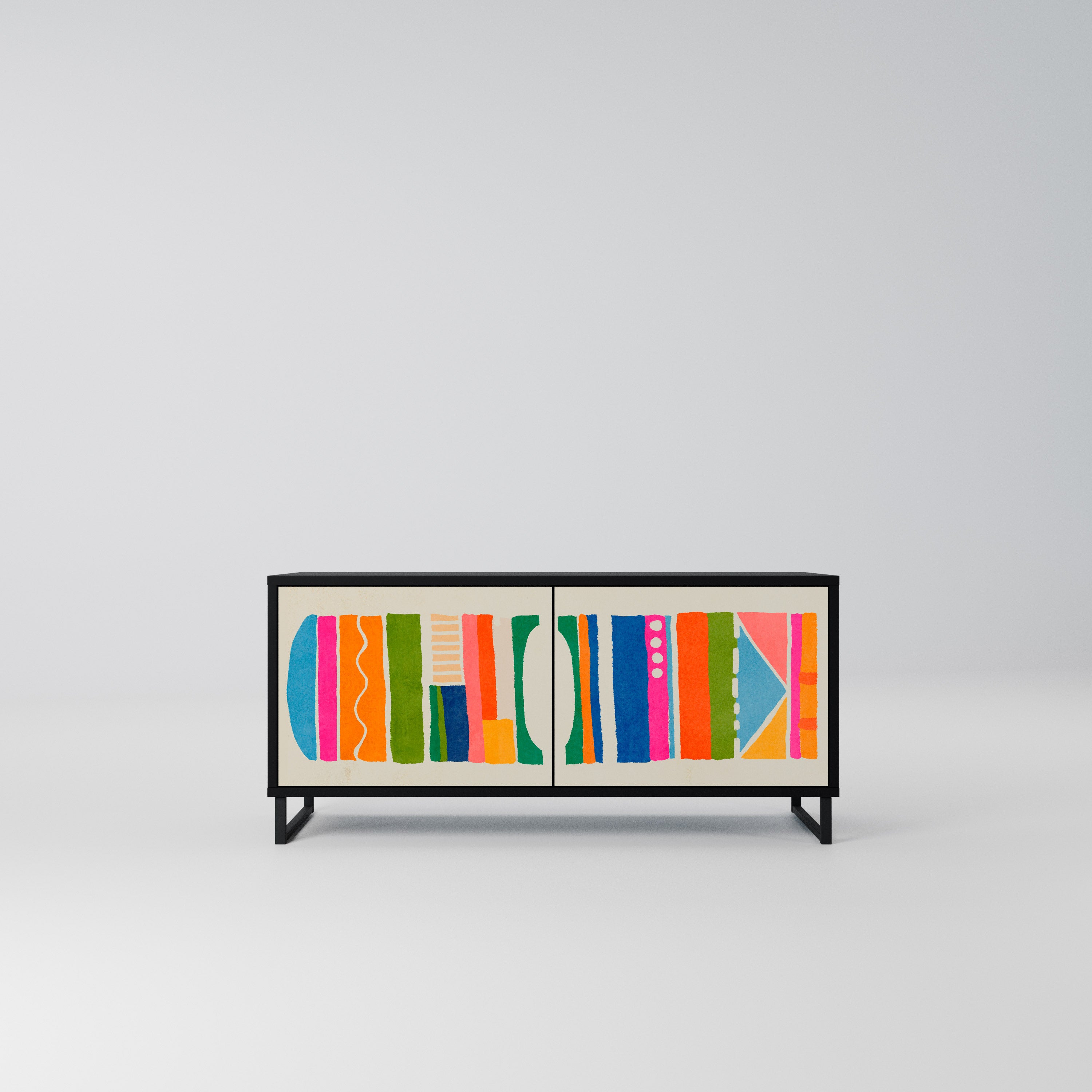 GEOMETRIC SHINE Kompaktowa szafka RTV 2-drzwiowa