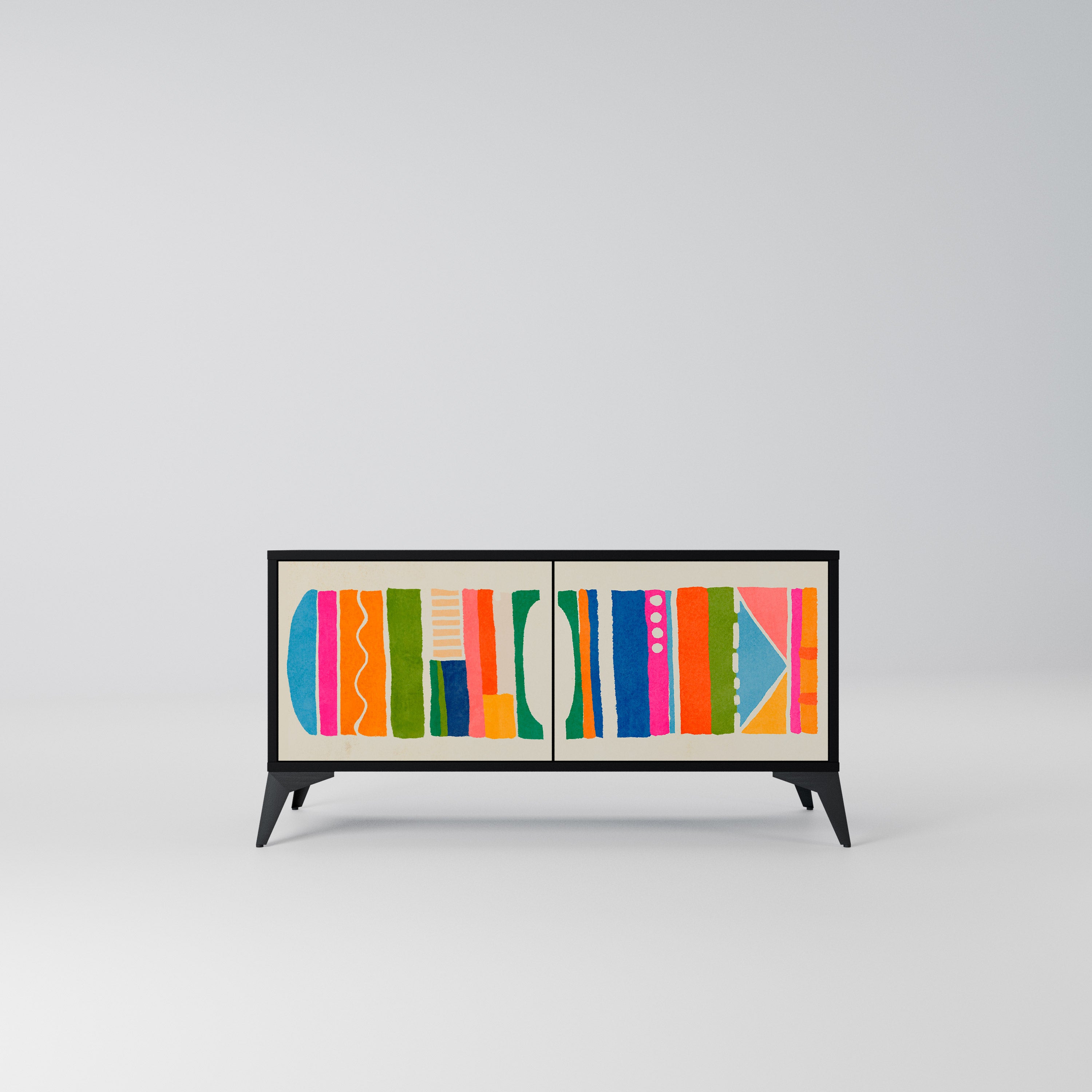 GEOMETRIC SHINE Kompaktowa szafka RTV 2-drzwiowa