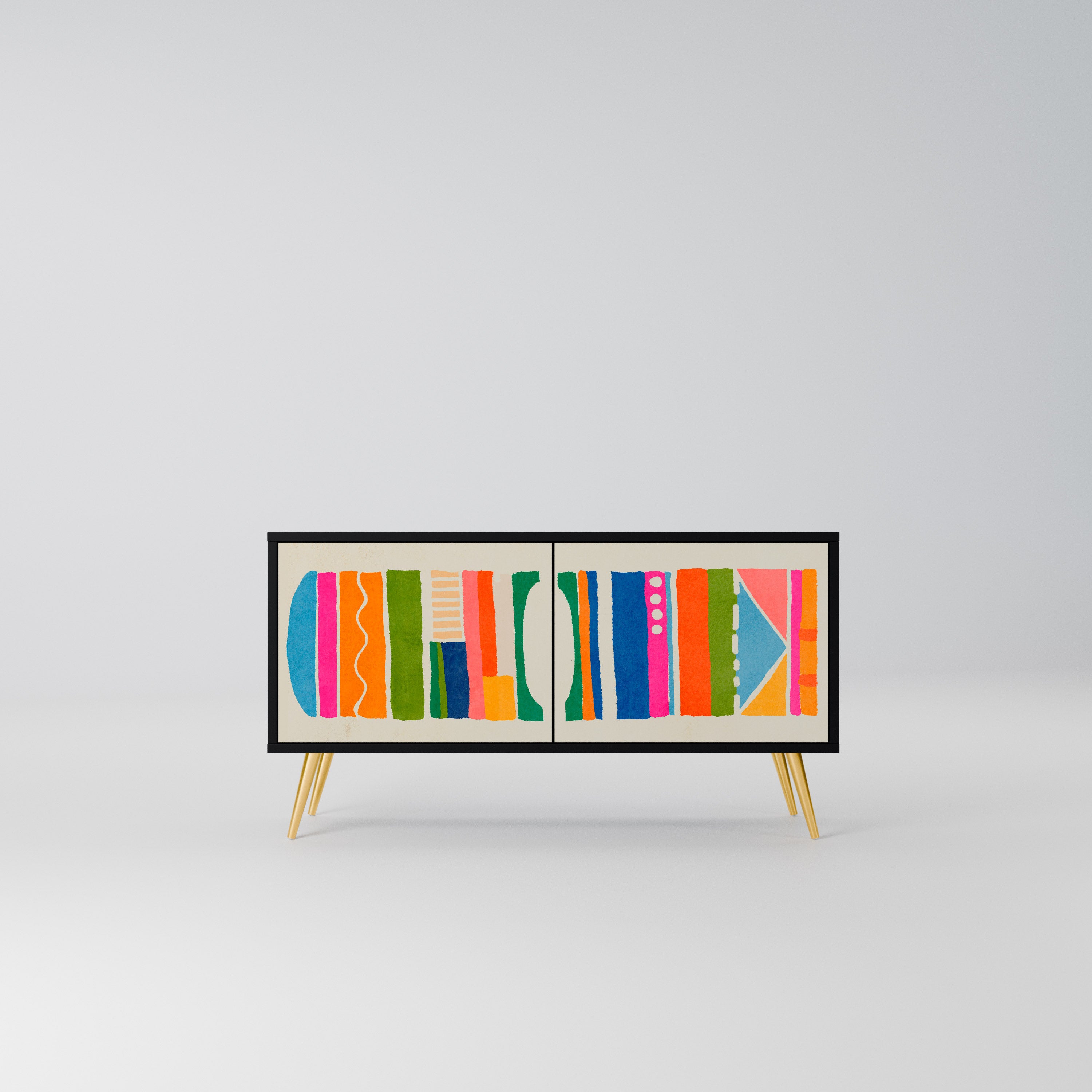 GEOMETRIC SHINE Kompaktowa szafka RTV 2-drzwiowa