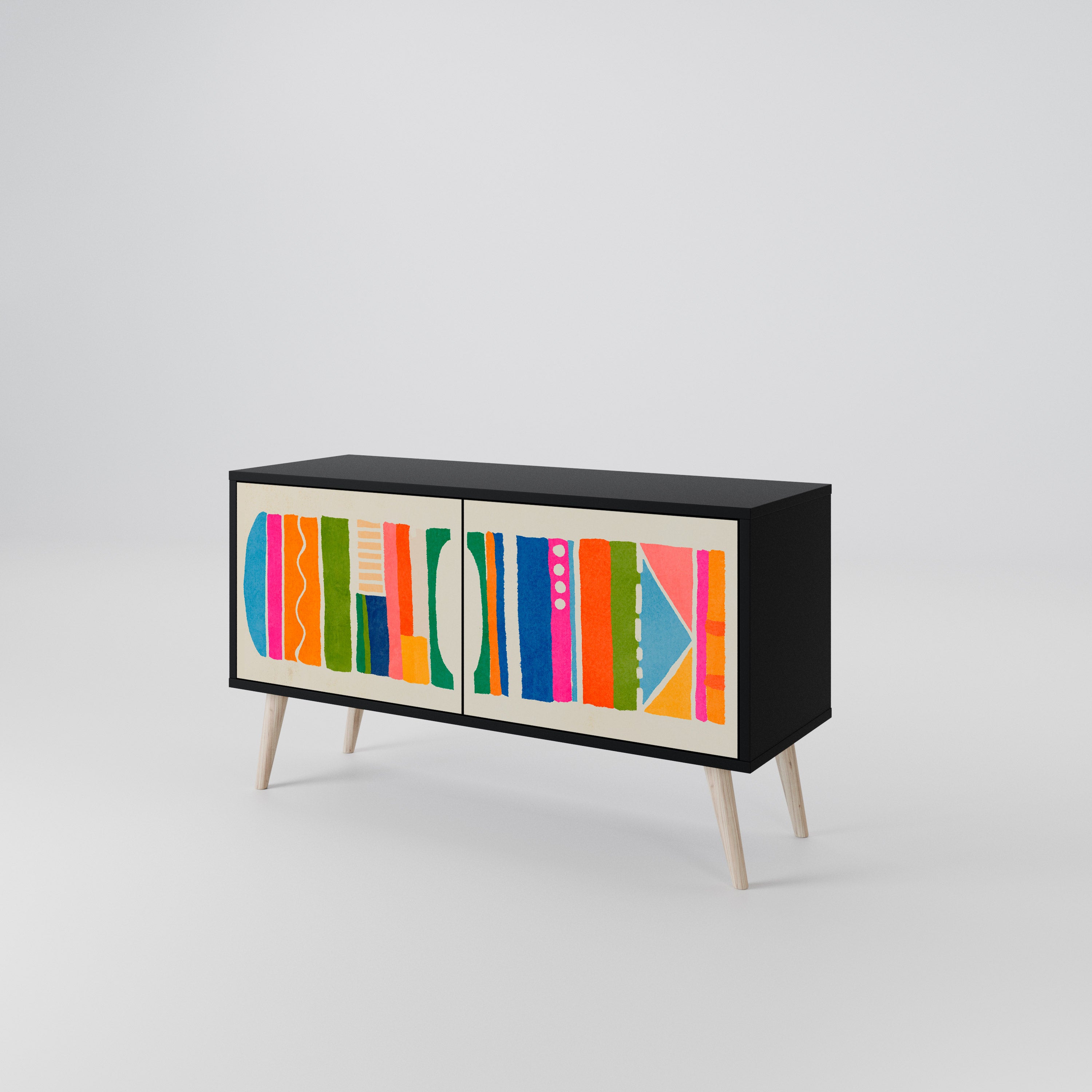 GEOMETRIC SHINE Kompaktowa szafka RTV 2-drzwiowa